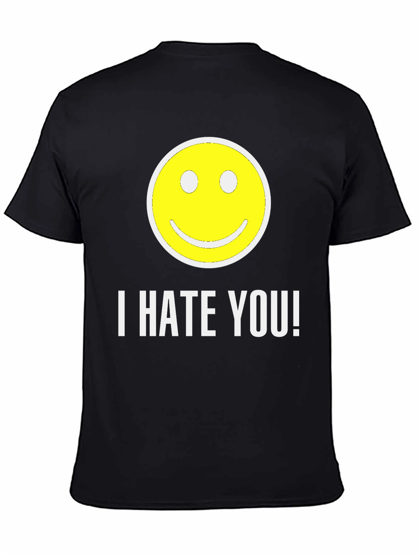 Black I HATE YOU! Smiley Face Graphic T-Shirt view 4
