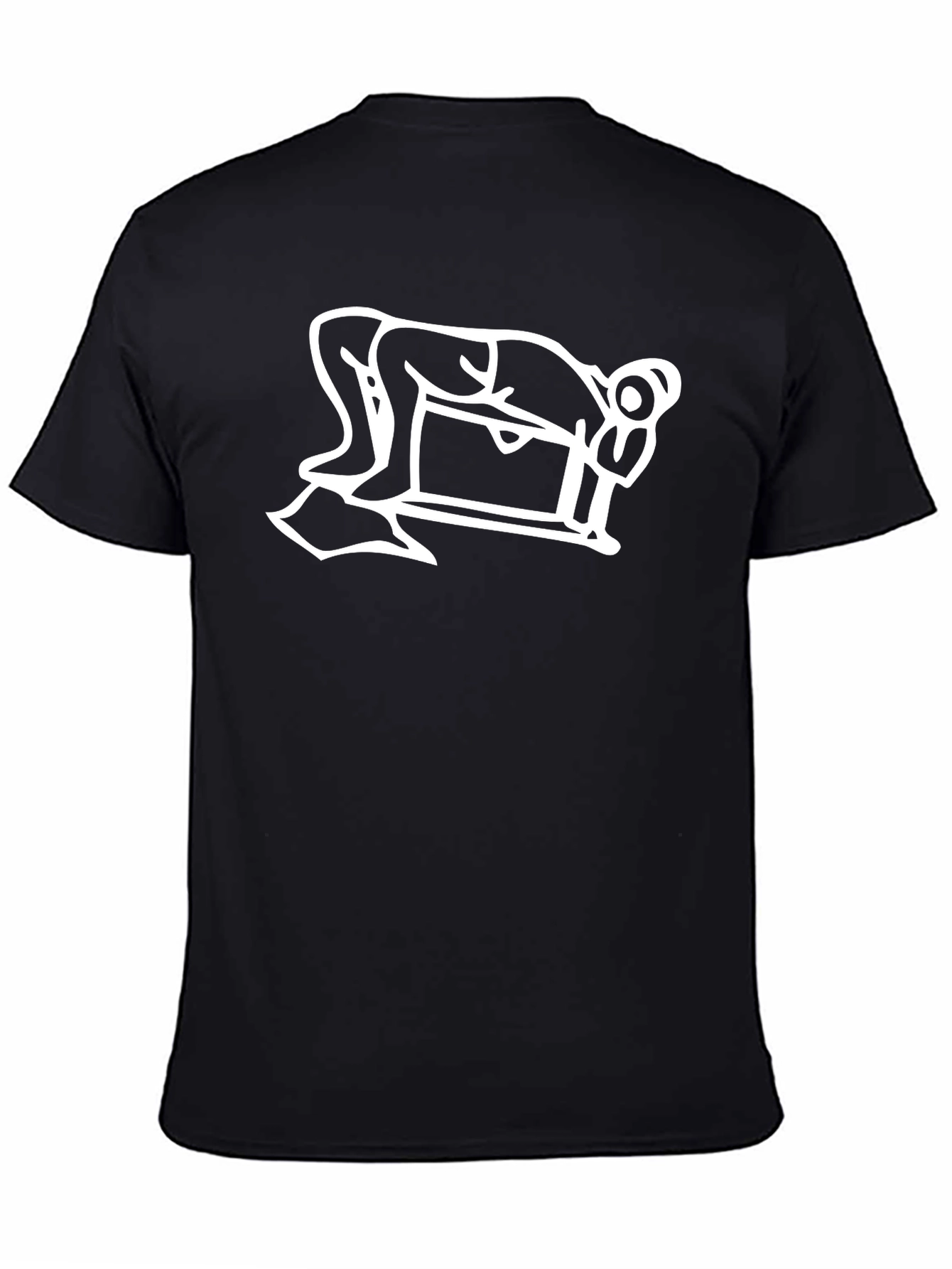 Black T-Shirt with Billiards Player Graphic - 4
