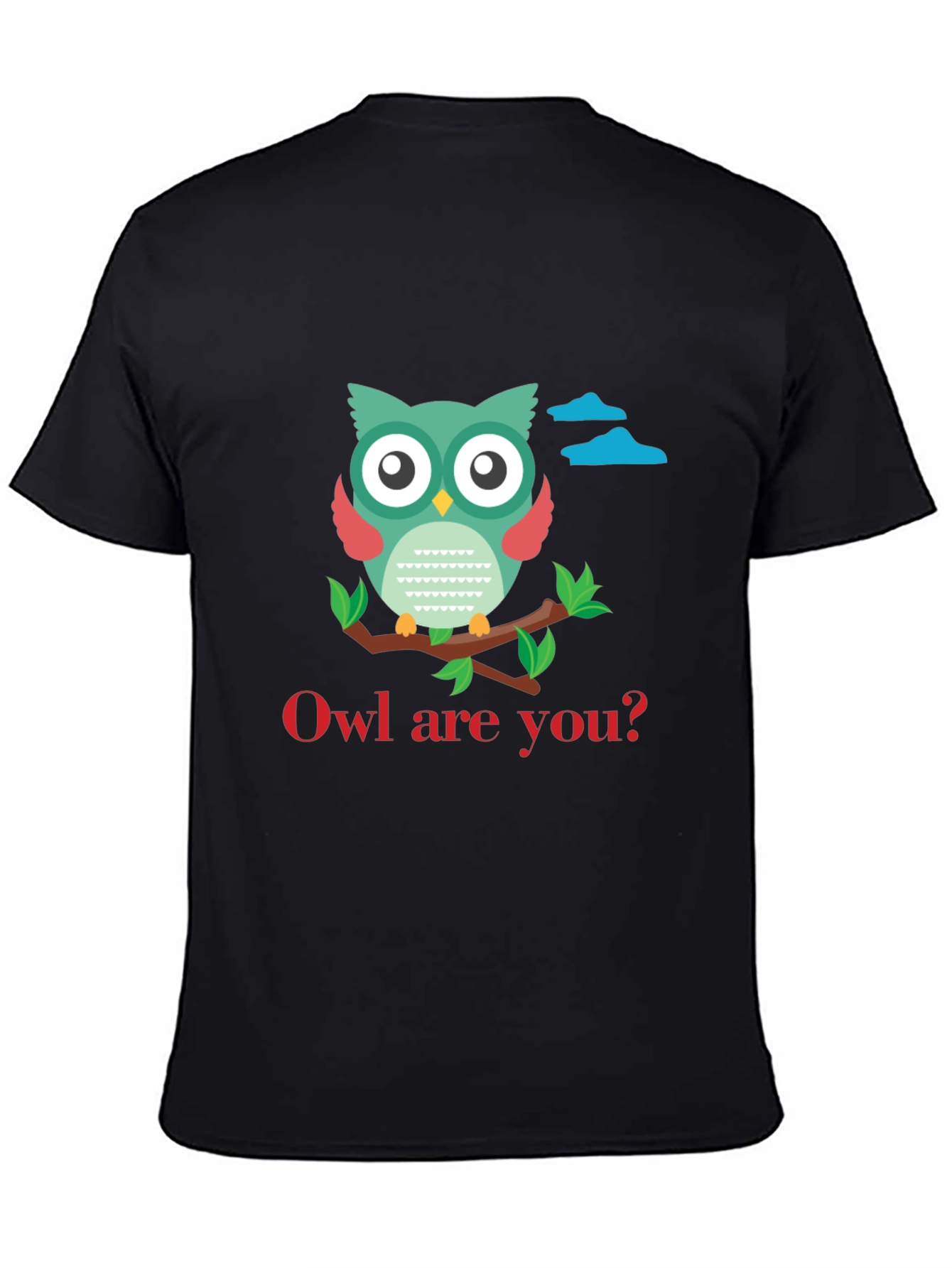Black Owl Are You T-Shirt - Cute Graphic Tee view 4