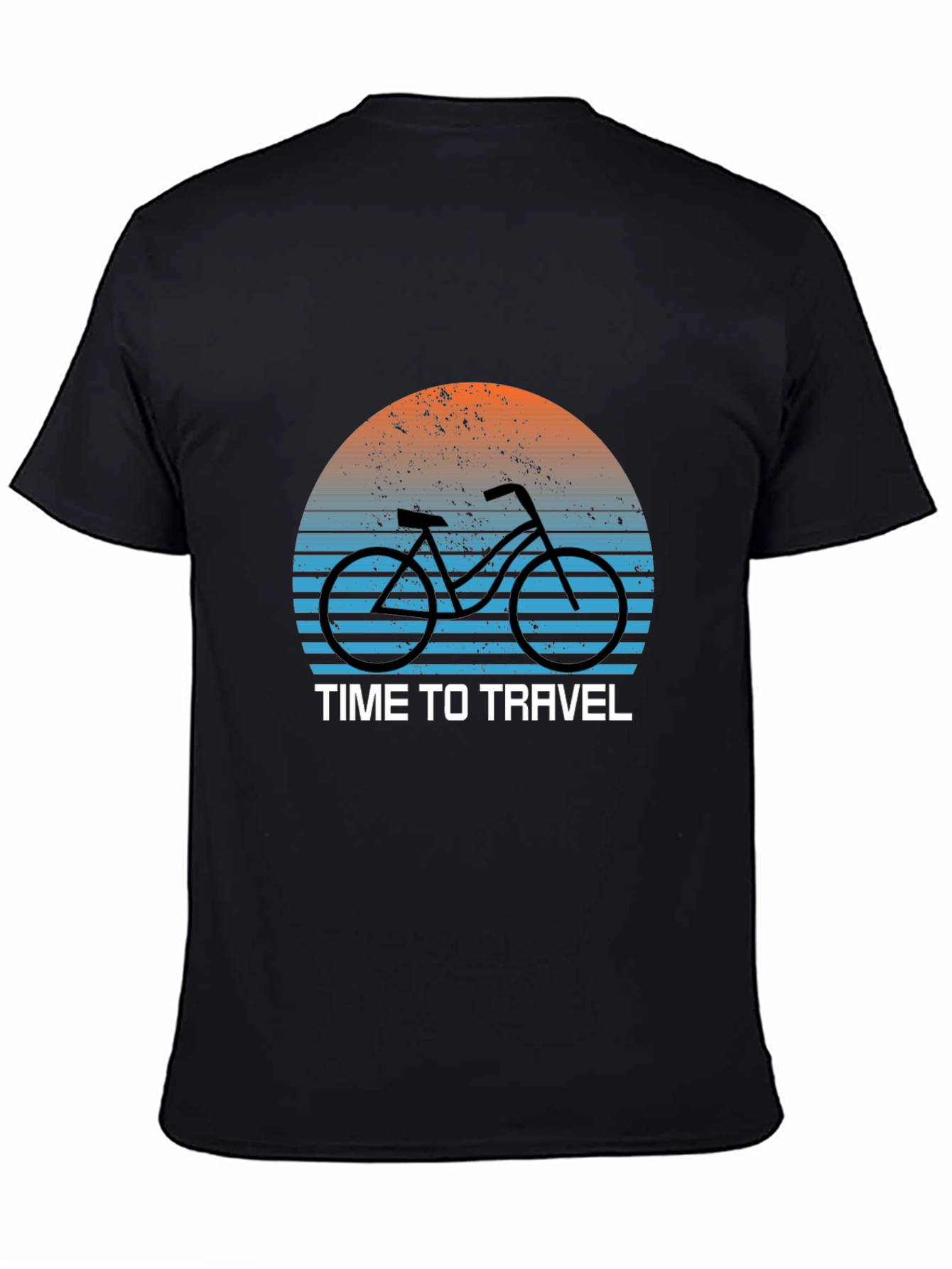 Black Time to Travel Bike Graphic T-Shirt view 4