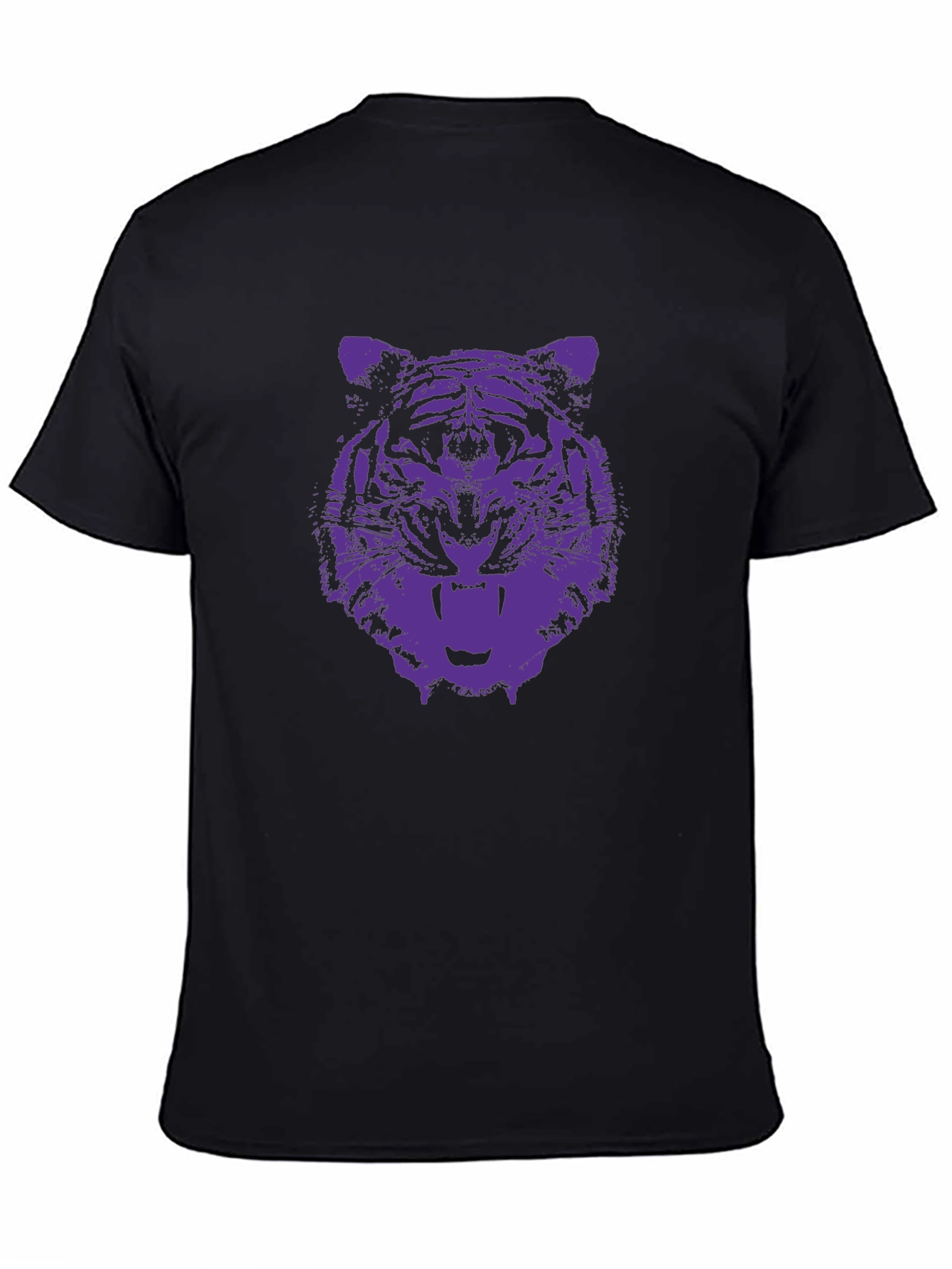 Black Tiger Graphic Tee - Black Cotton T-Shirt view 4