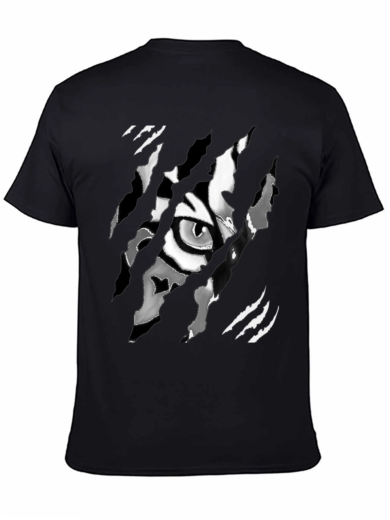 Black Tiger Eye Graphic Men's Black T-Shirt view 4