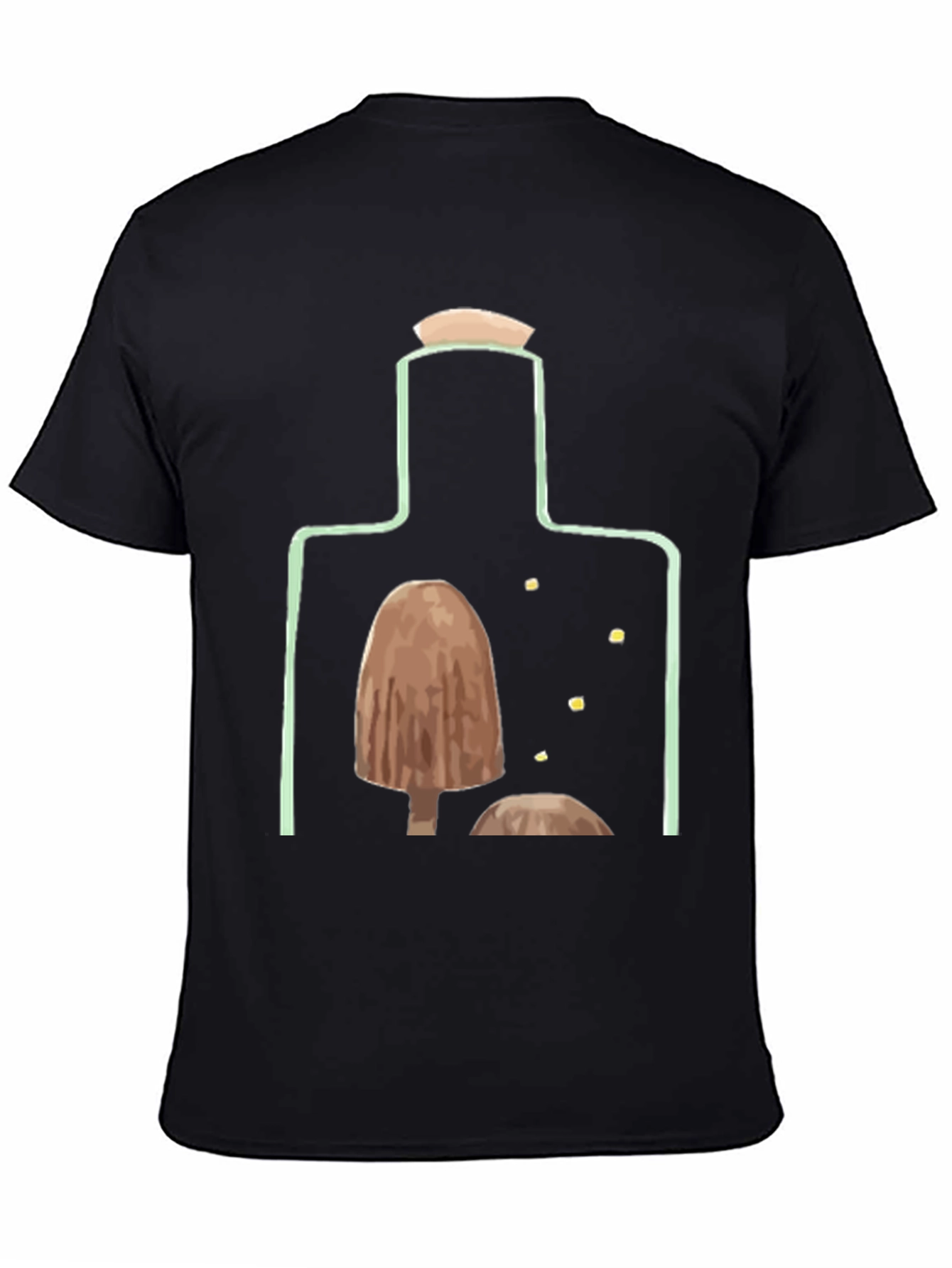 Black Mushroom Bottle Graphic T-Shirt view 4