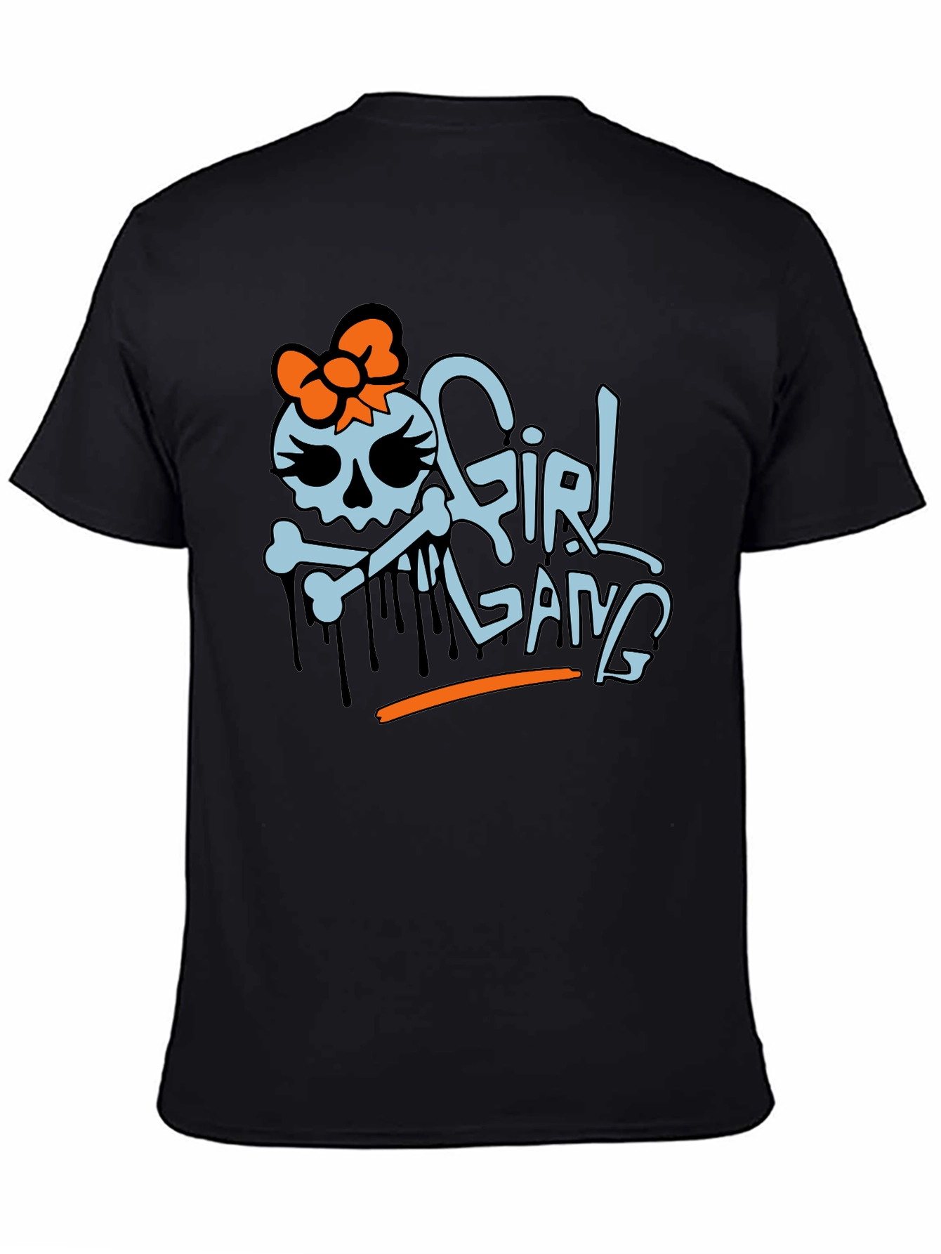 Black Girl Gang Graphic T-Shirt - Trendy Skull Design view 4