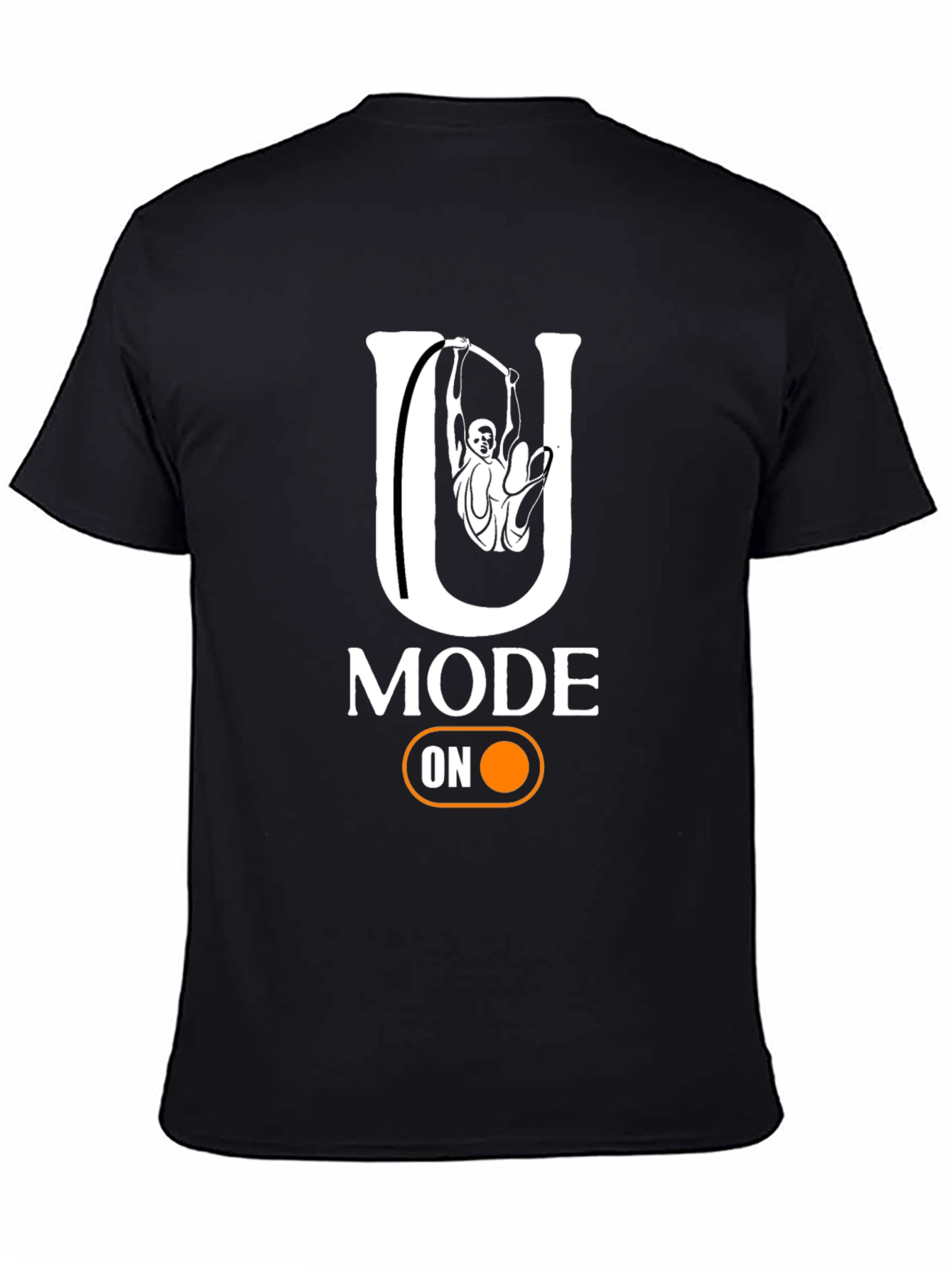 Black U Mode On Black T-Shirt view 4