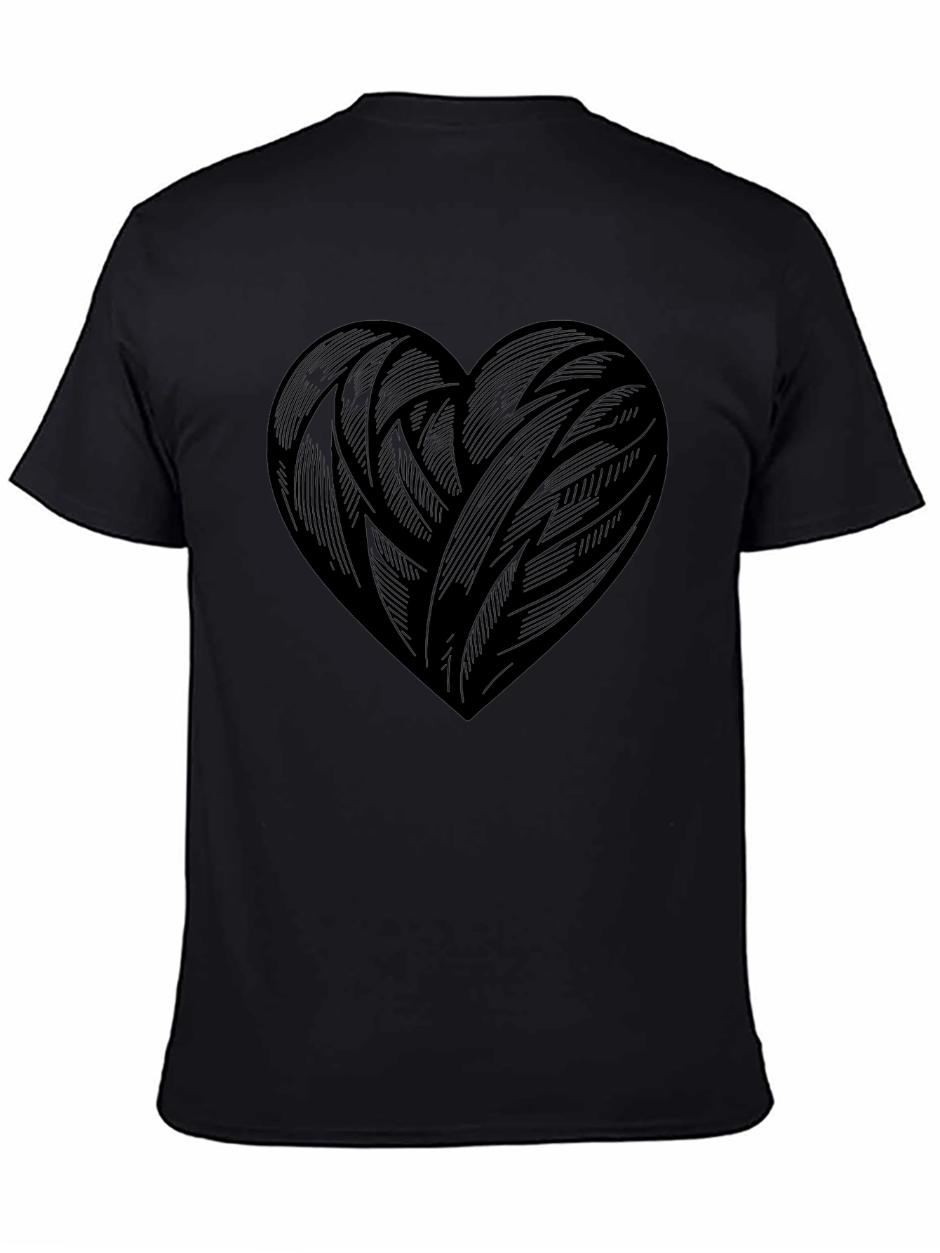Black Black Heart Graphic Tee - Modern Casual Style view 4