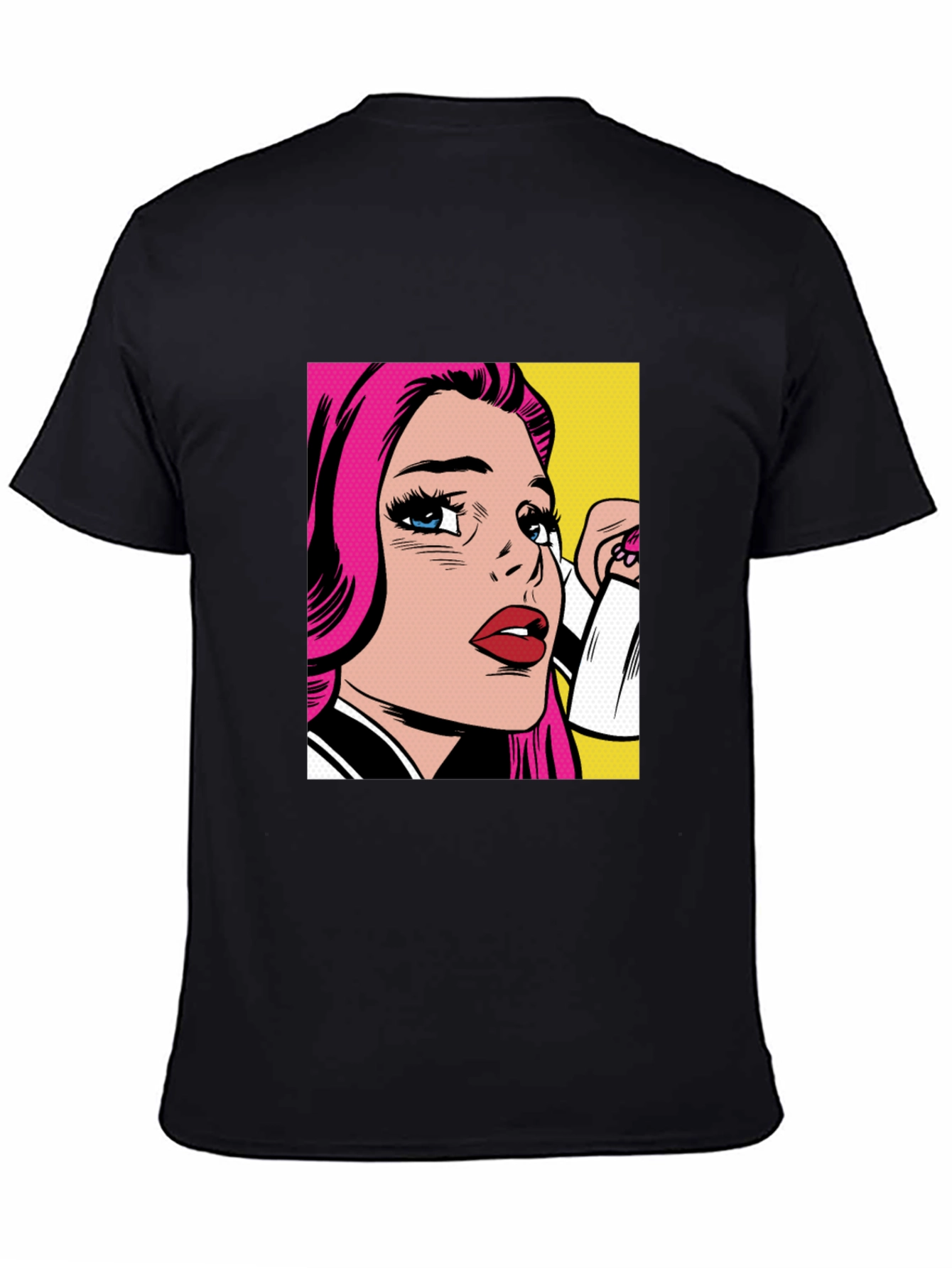 Black Pop Art Graphic Black T-Shirt view 4