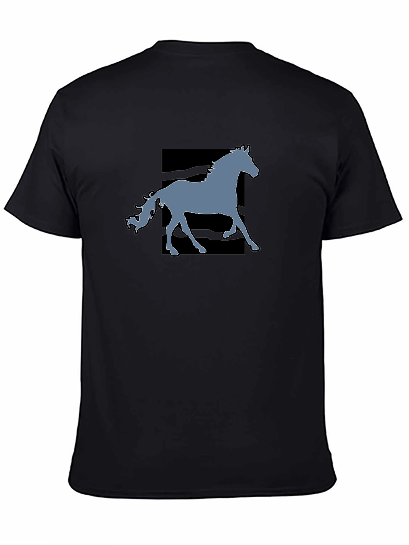 Black Black Horse Graphic Tee - Stylish Men's Casual T-Shirt view 4