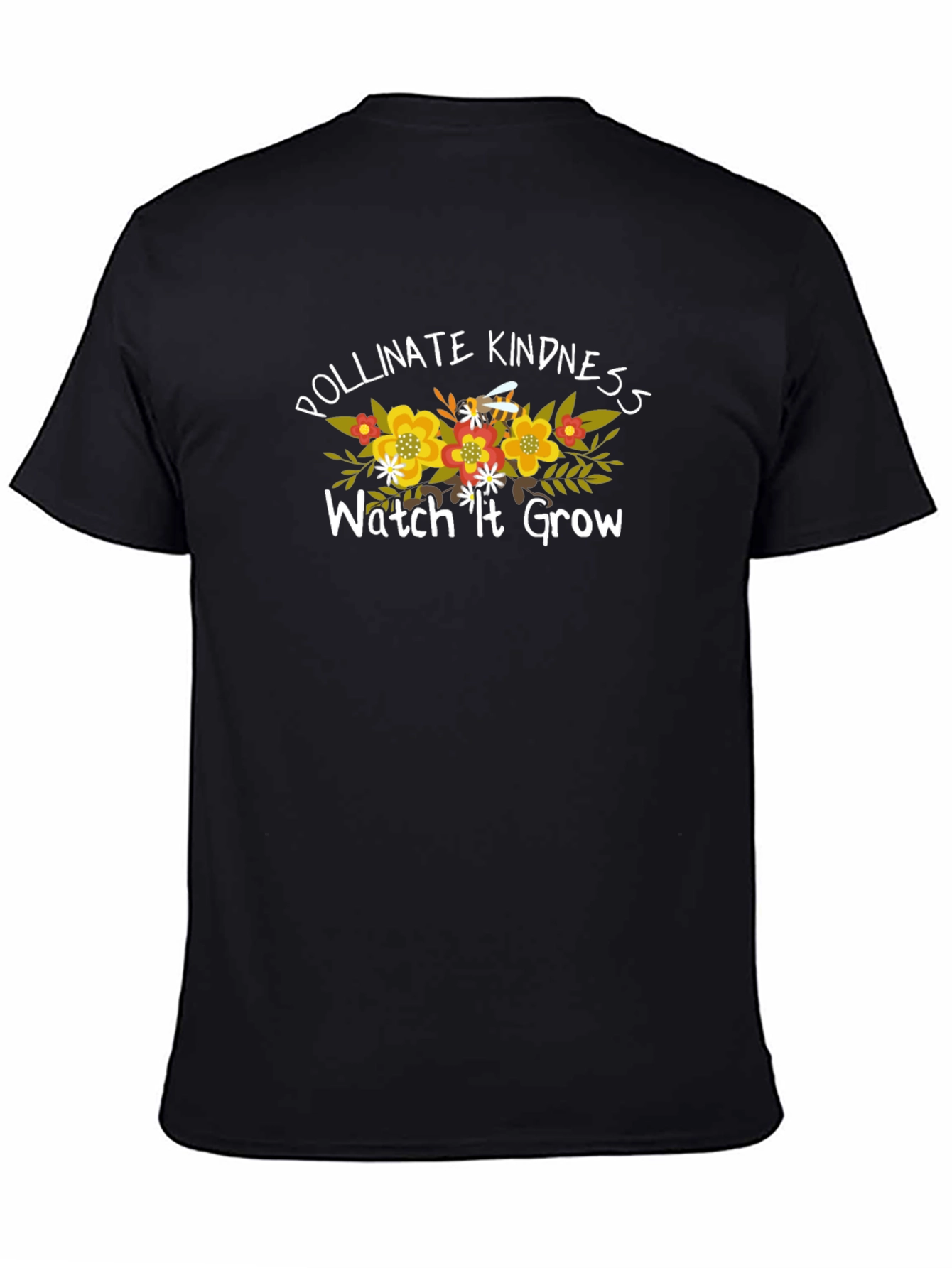 Black Pollinate Kindness Black T-Shirt view 4