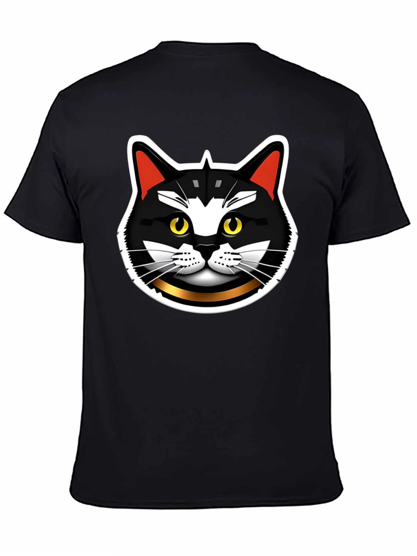 Black Cool Cat Graphic T-Shirt view 4