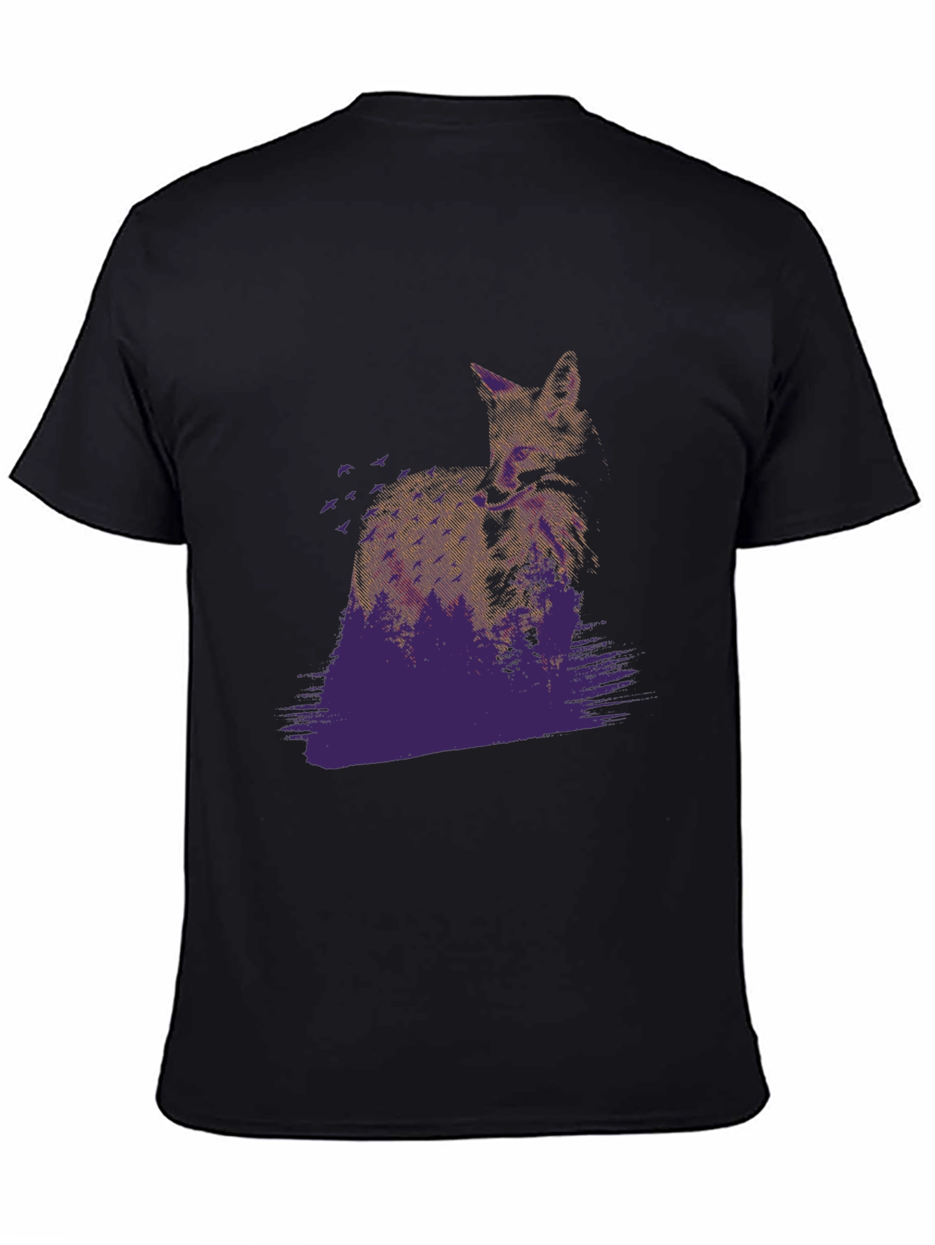Black Fox & Forest Graphic Tee - Urban Style view 4