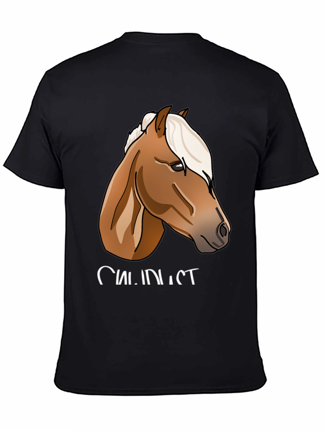 Black Horse Graphic Print Black T-Shirt view 4