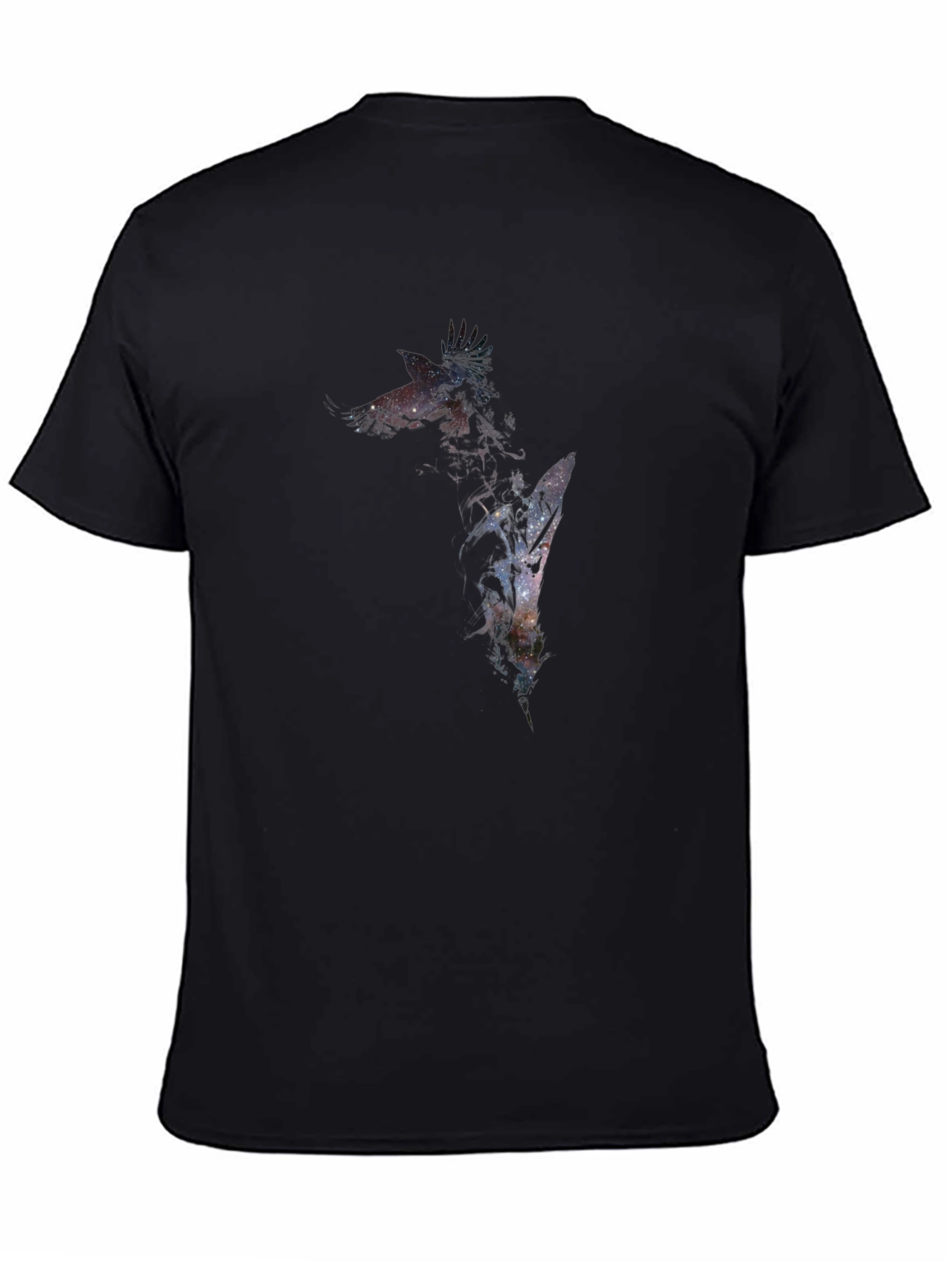 Black Galaxy Giraffe Graphic Tee - Men's Black T-Shirt view 4