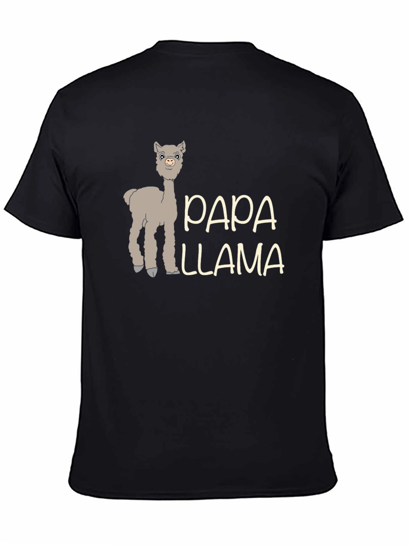 Black Papa Llama Graphic Tee - Men's Black T-Shirt view 4