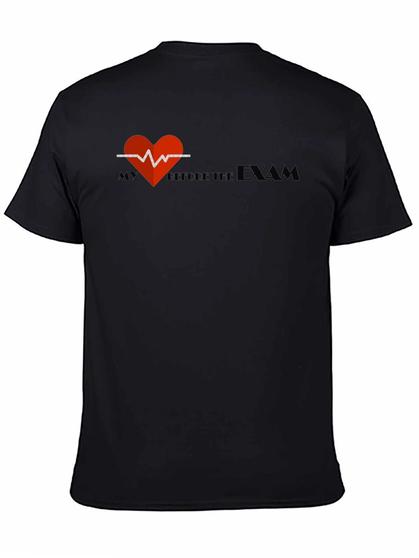 Black Heartbeat Before the Exam Tee view 4