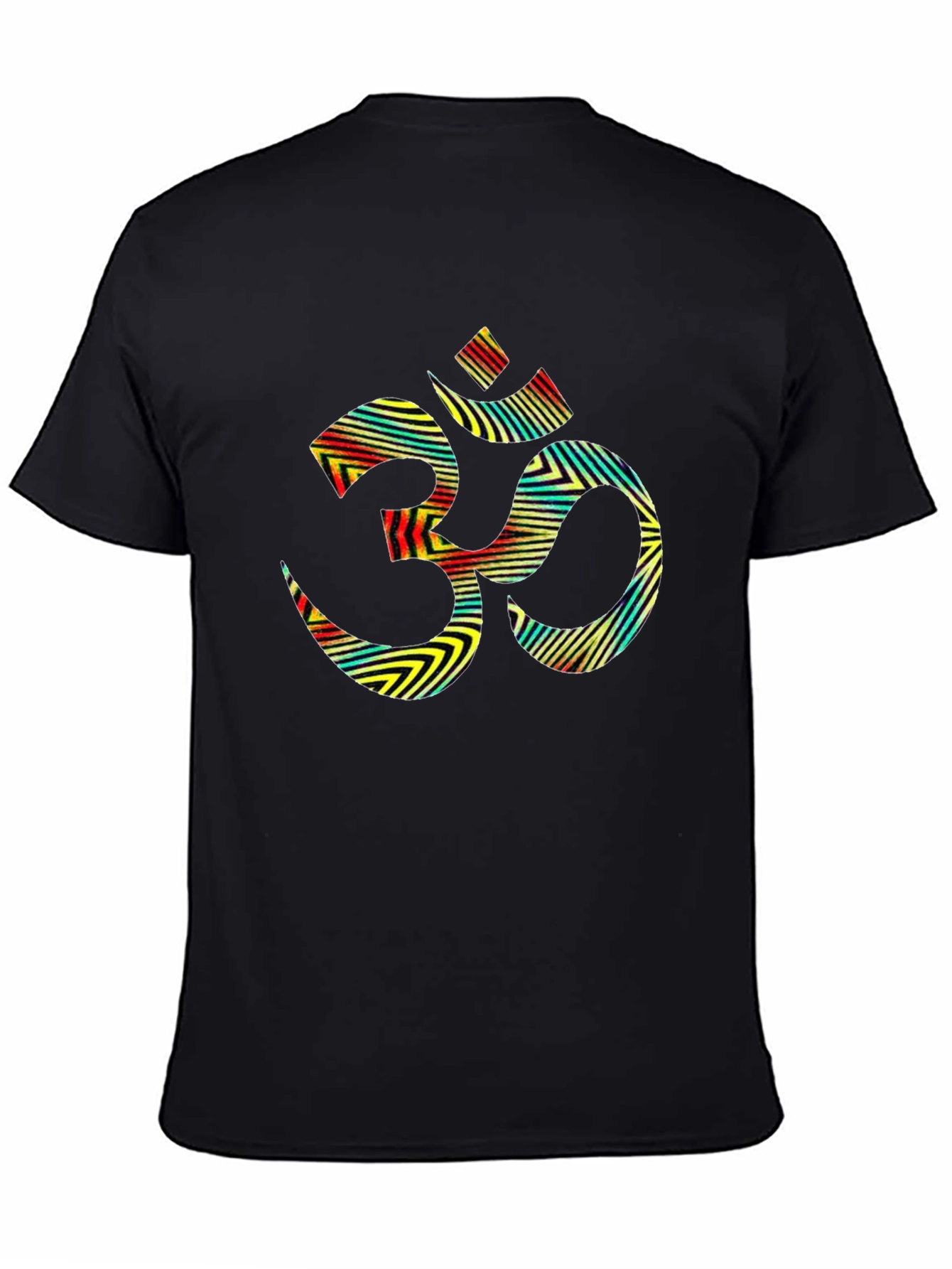Black Om Symbol Graphic Tee - Black Cotton Blend view 4
