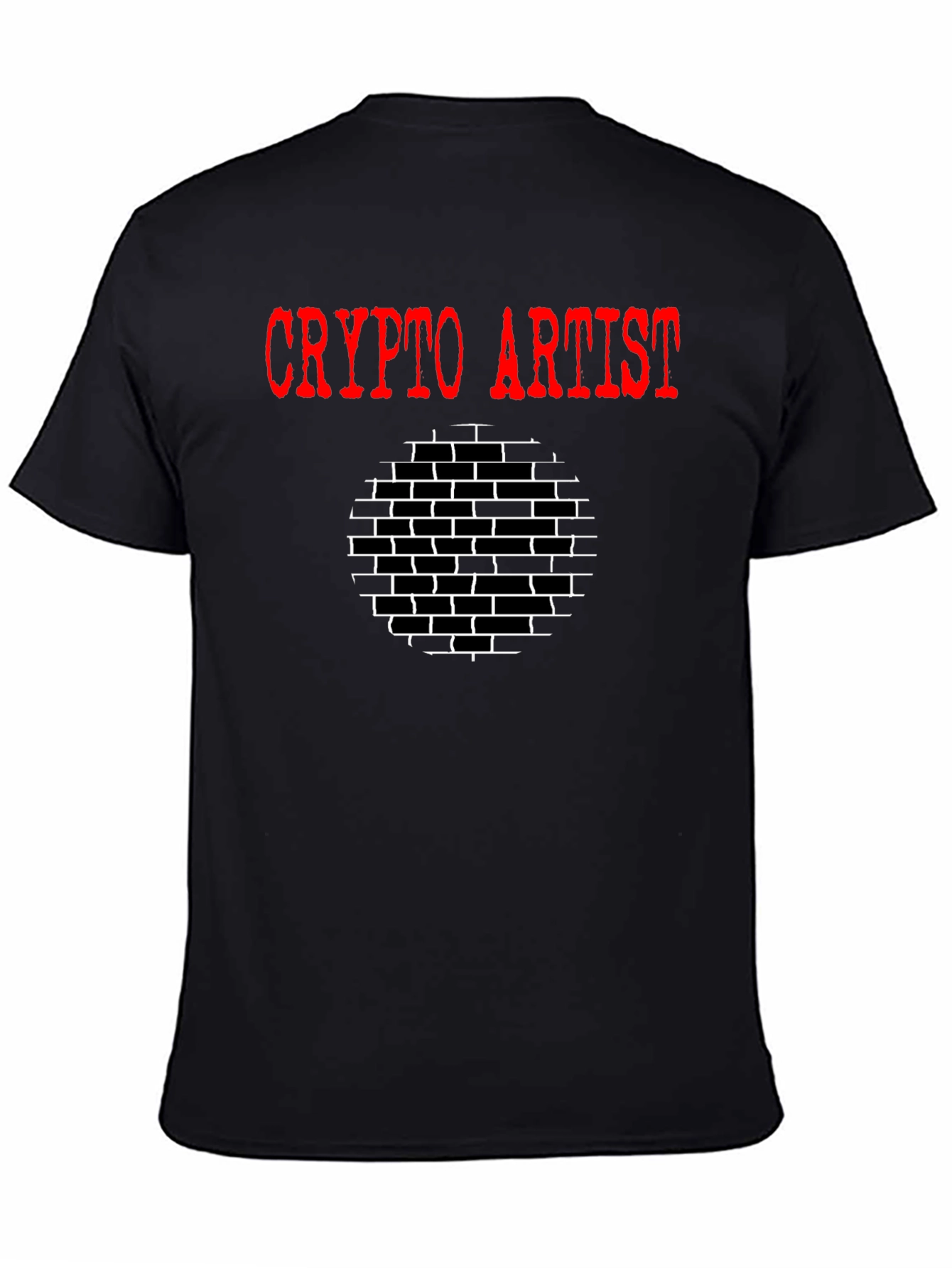Black Crypto Artist Graphic Tee - Black Cotton T-Shirt view 4