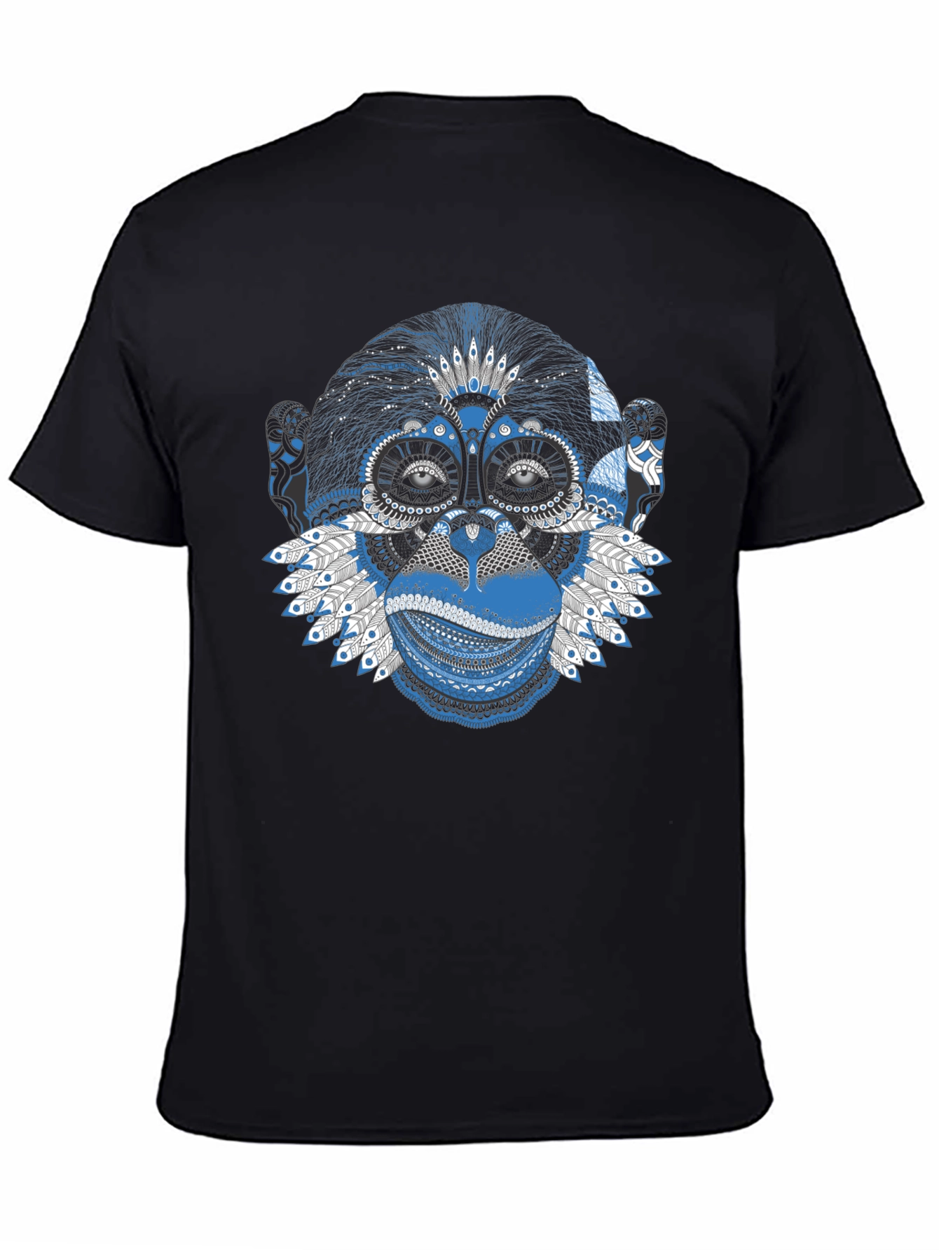 Black Monkey Graphic Tee - Unique Tribal Design view 4