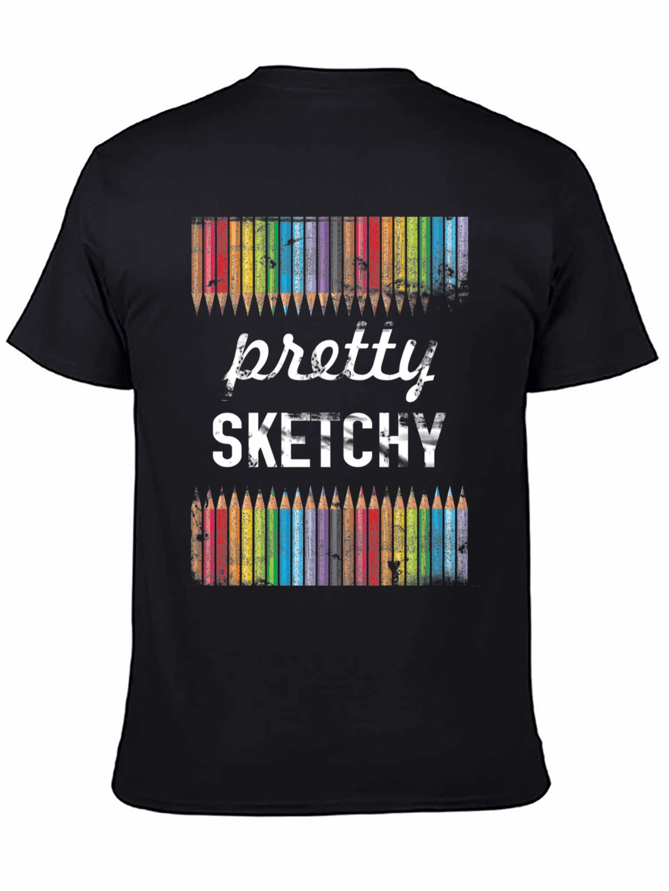 Black Pretty Sketchy Graphic Tee view 4