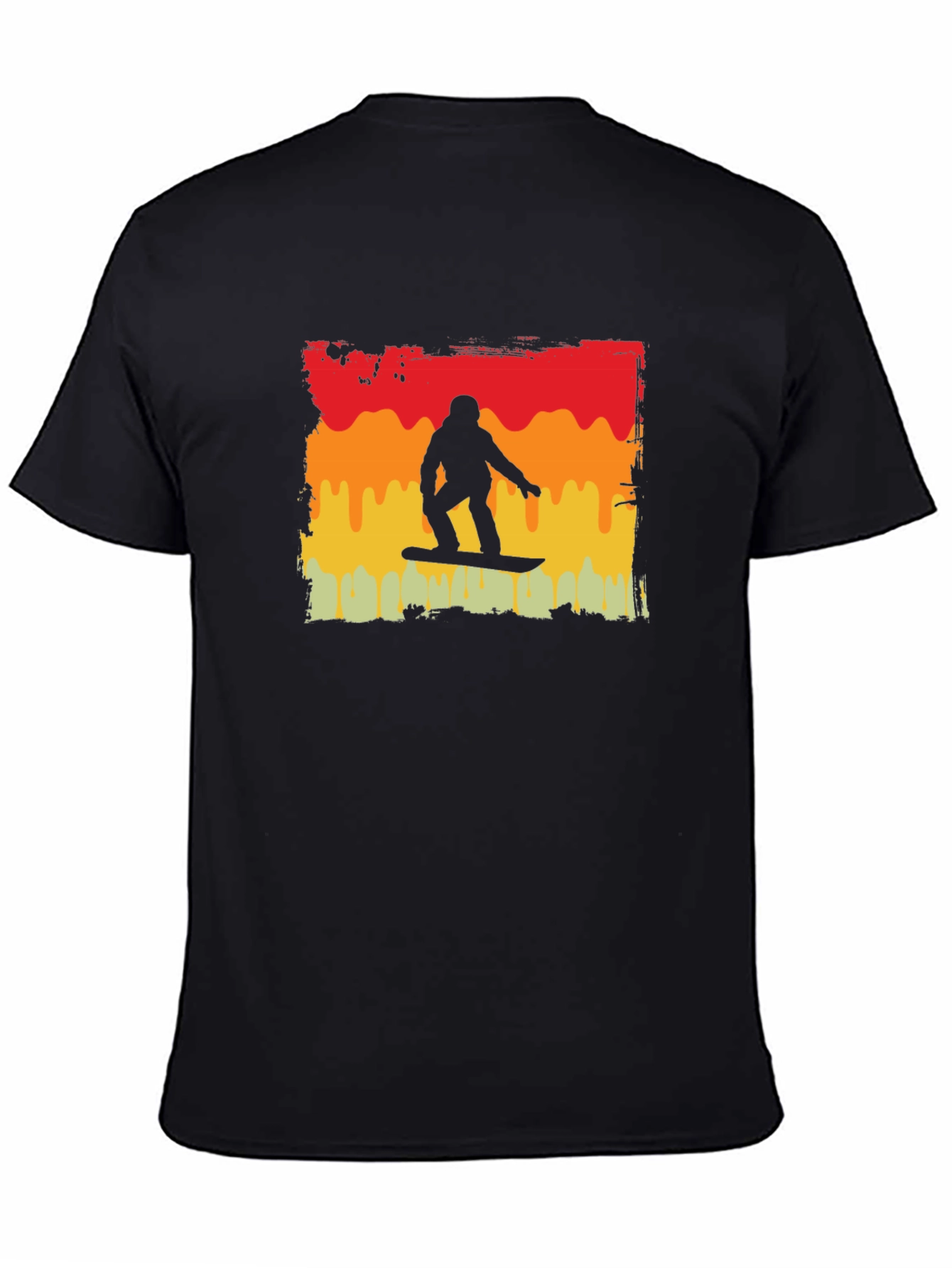 Black Retro Snowboarder Graphic Tee - Black view 4