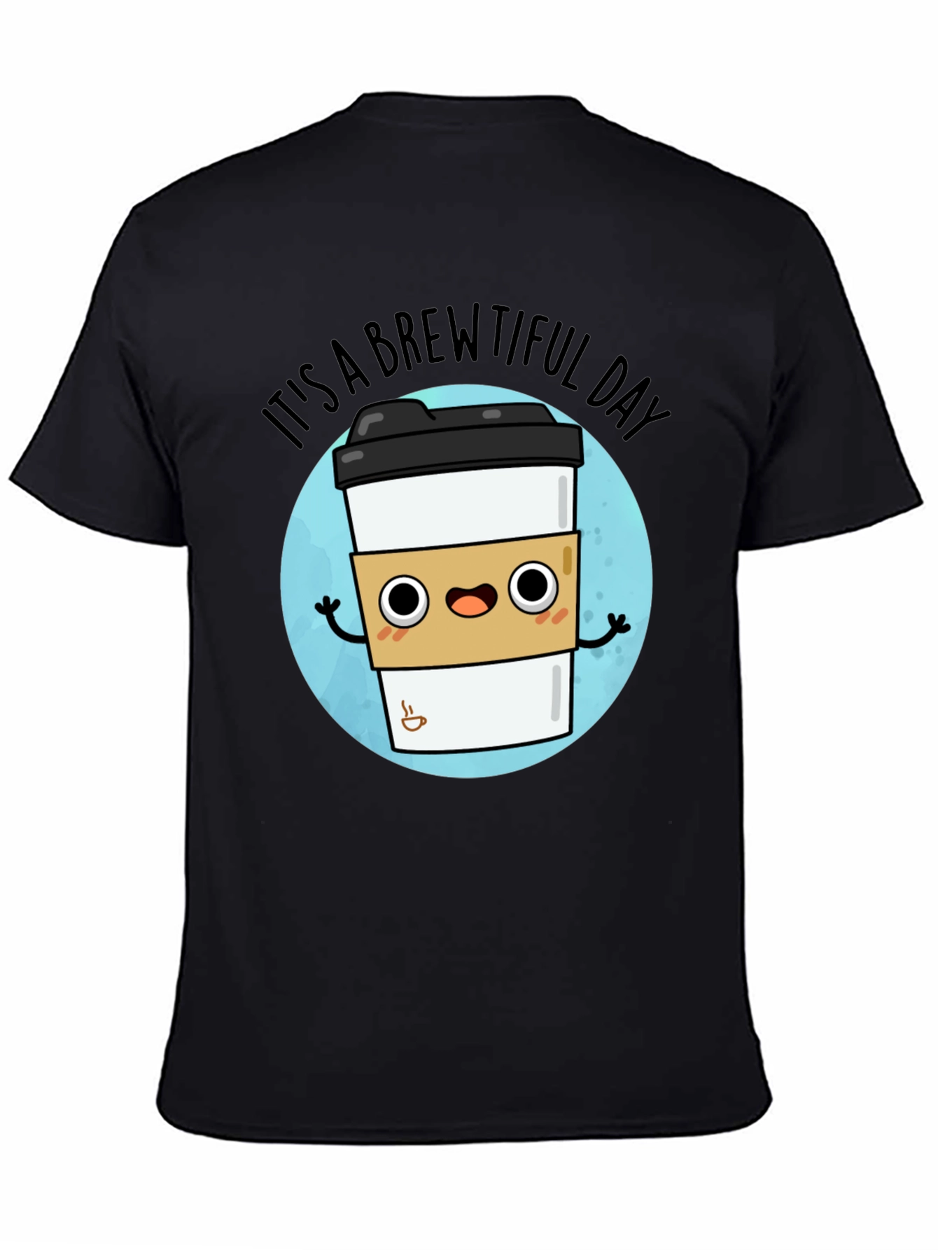 Black Brewtiful Day Graphic T-Shirt - Coffee Lover Tee view 4