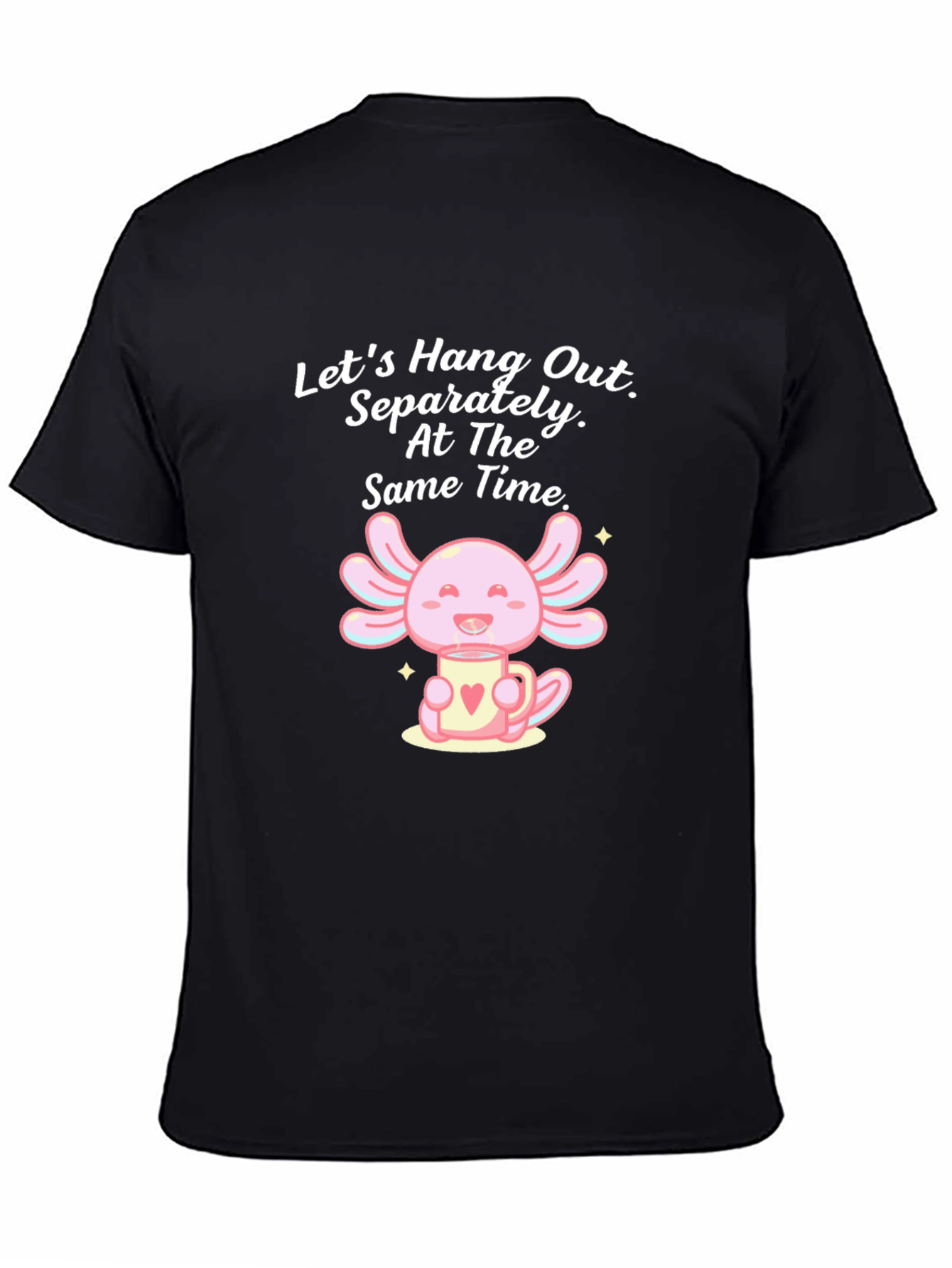 Black Cute Axolotl in Mug Graphic Tee view 4
