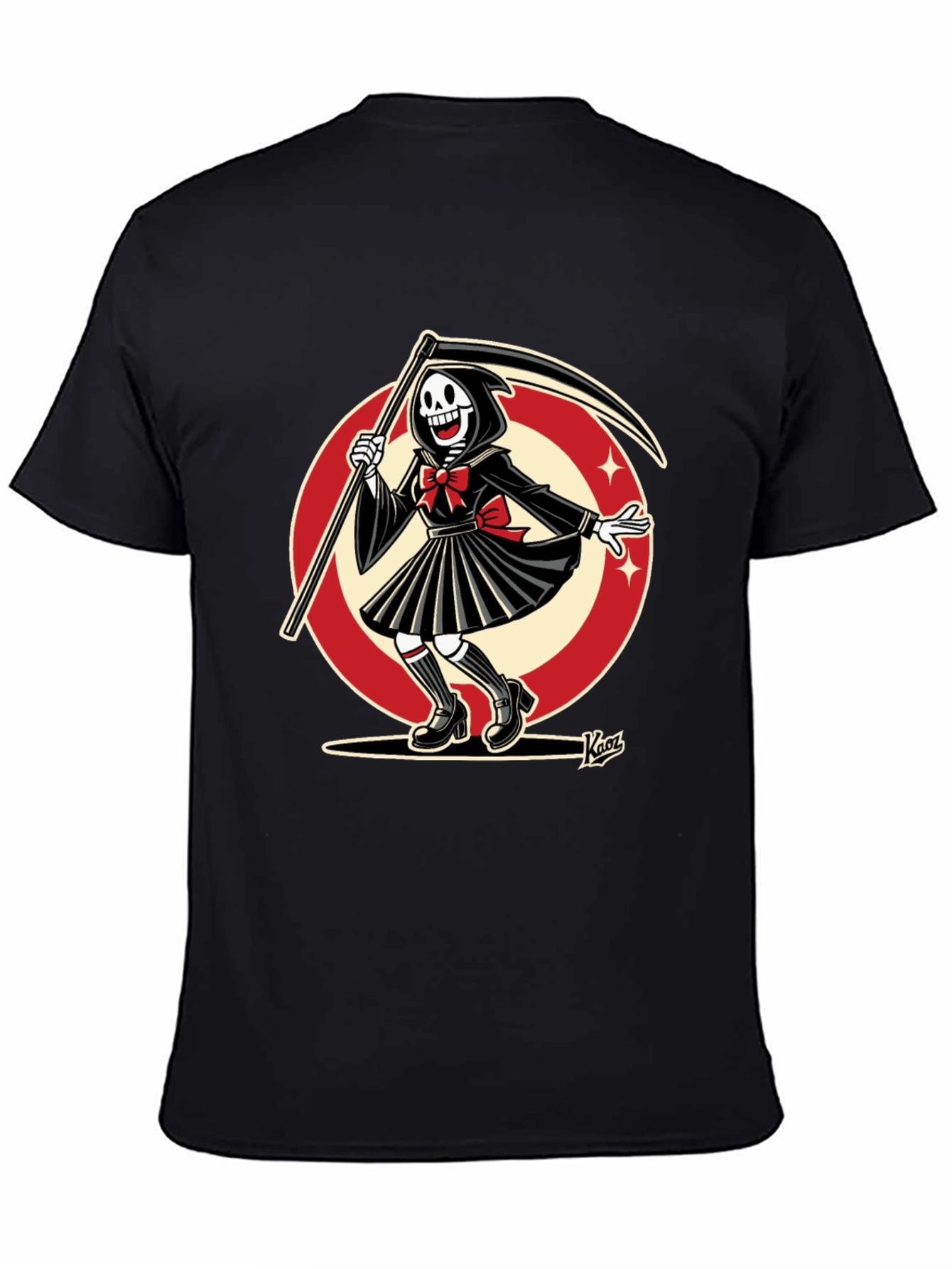 Black Grim Reaper T-Shirt - Anime Style view 4