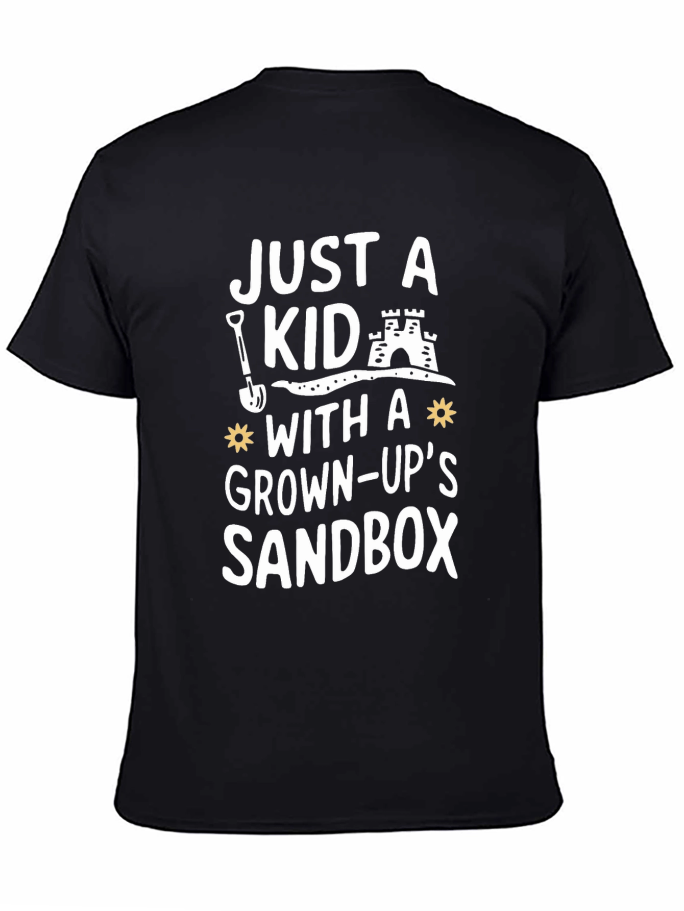 Black Just A Kid In a Grown-Up's Sandbox Novelty Graphic Tee view 4