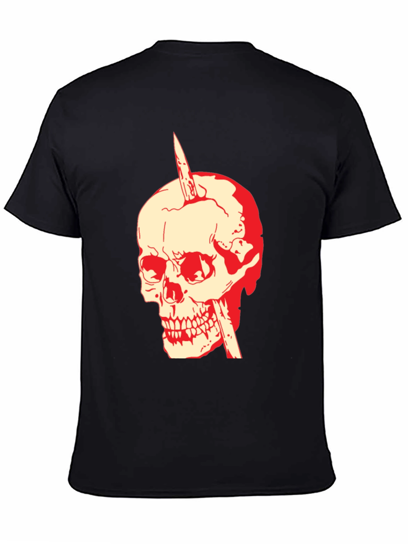 Black Skull & Dagger Graphic Tee - Bold Style view 4