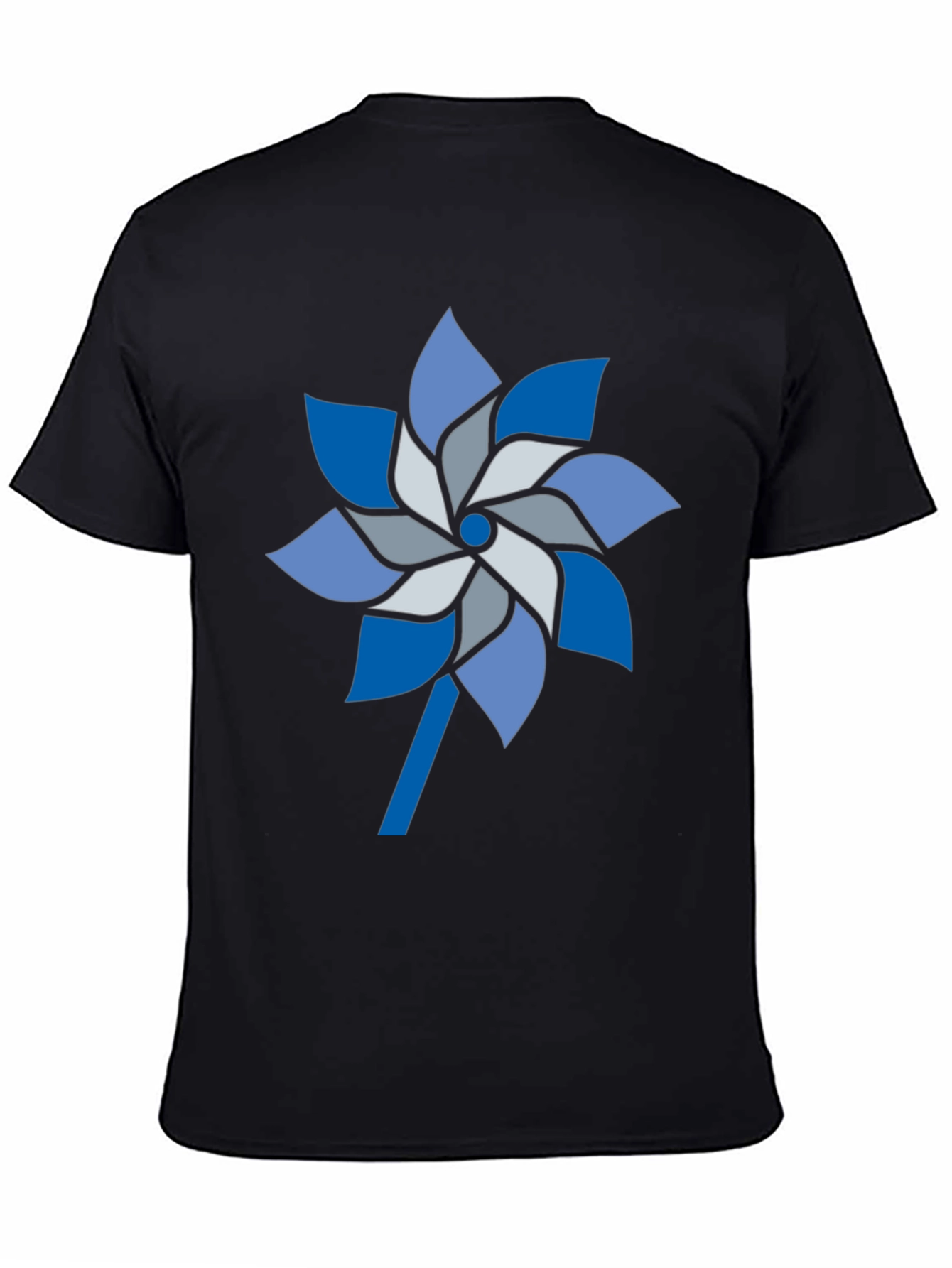 Black Pinwheel Graphic Tee - Stylish Men's Casual Shirt view 4