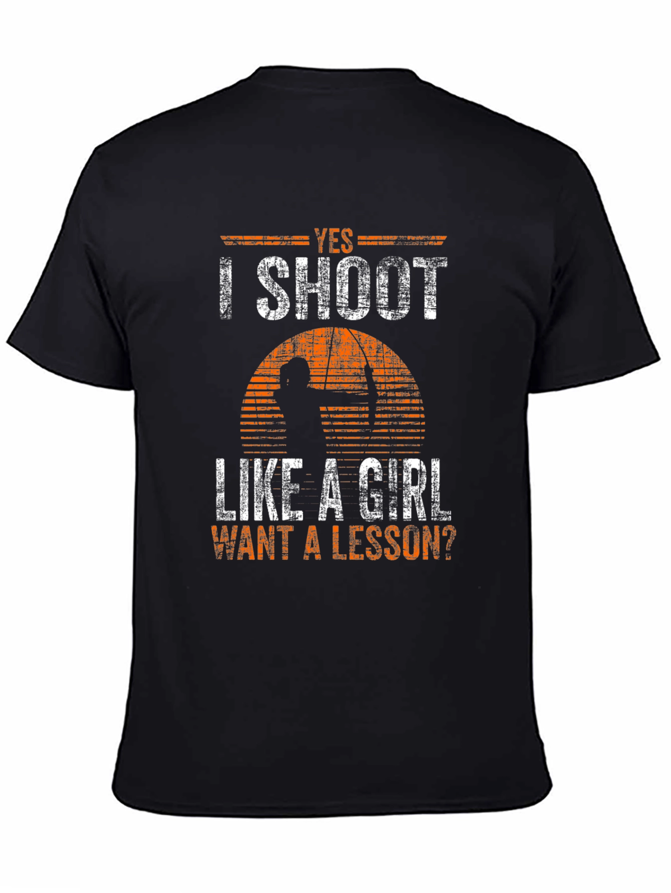 Black Yes I Shoot Like a Girl T-Shirt view 4