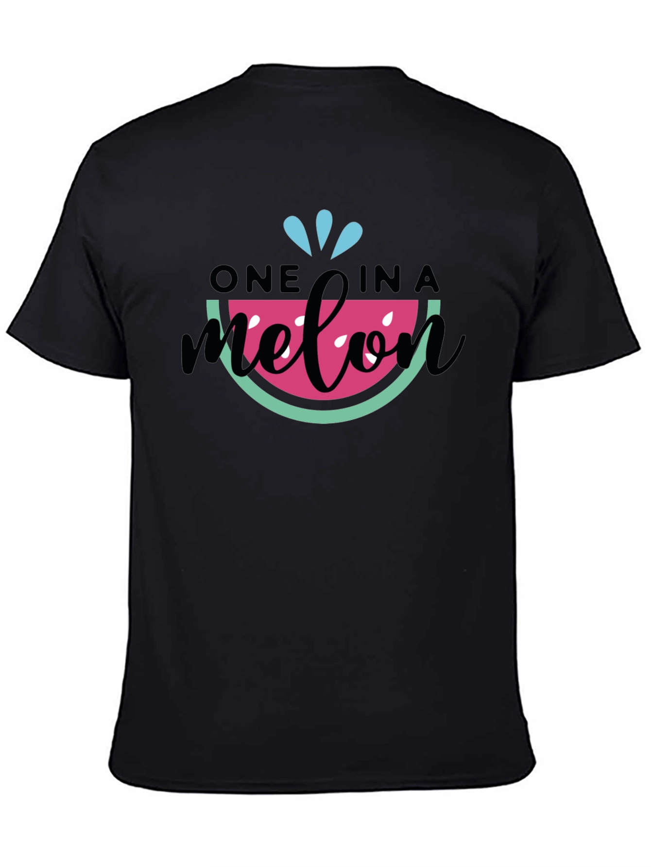 Black One in a Melon T-Shirt - Black Cotton Tee view 4