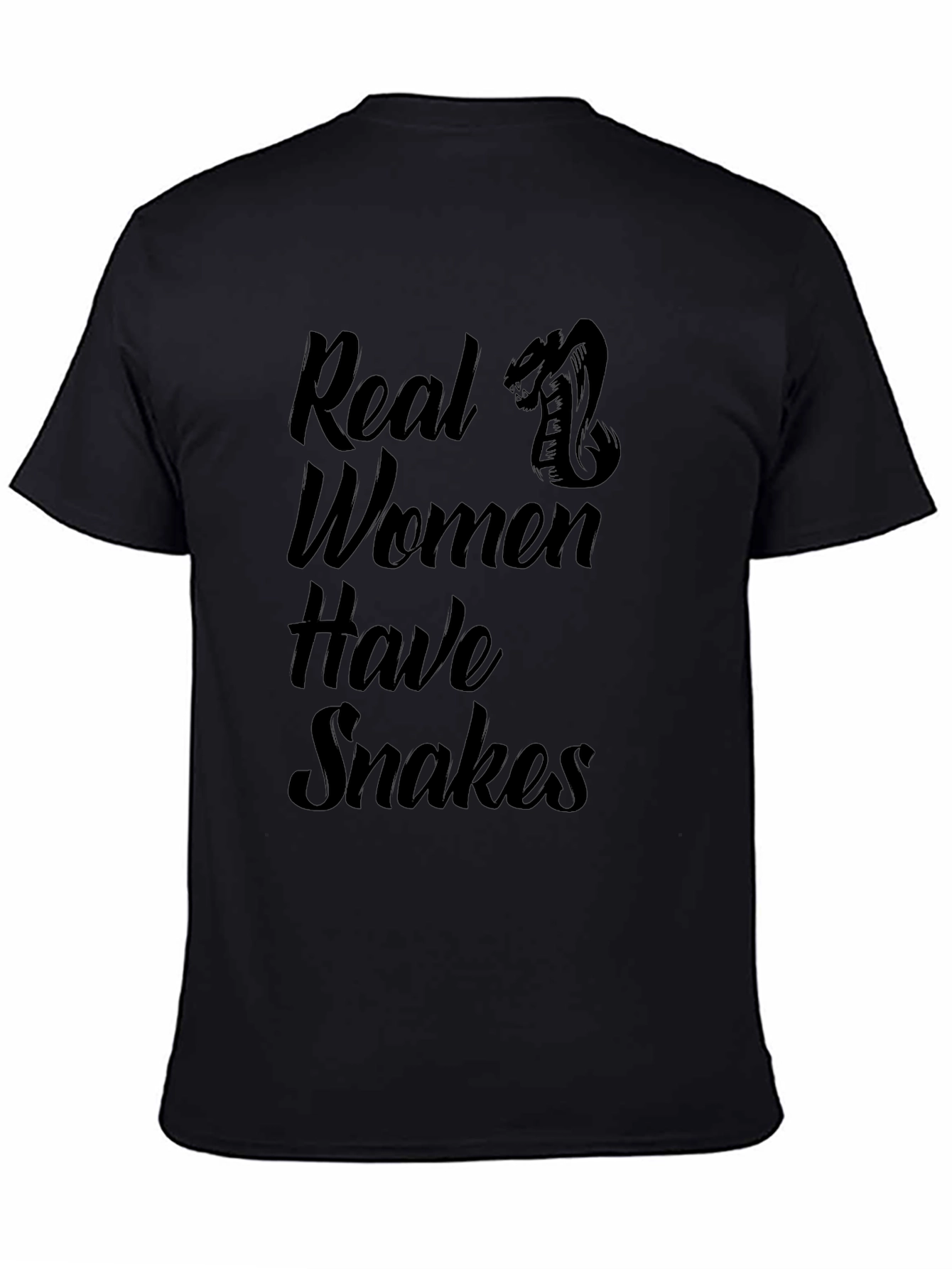 Black Real Women Have Snakes Graphic Tee - Black T-Shirt view 4