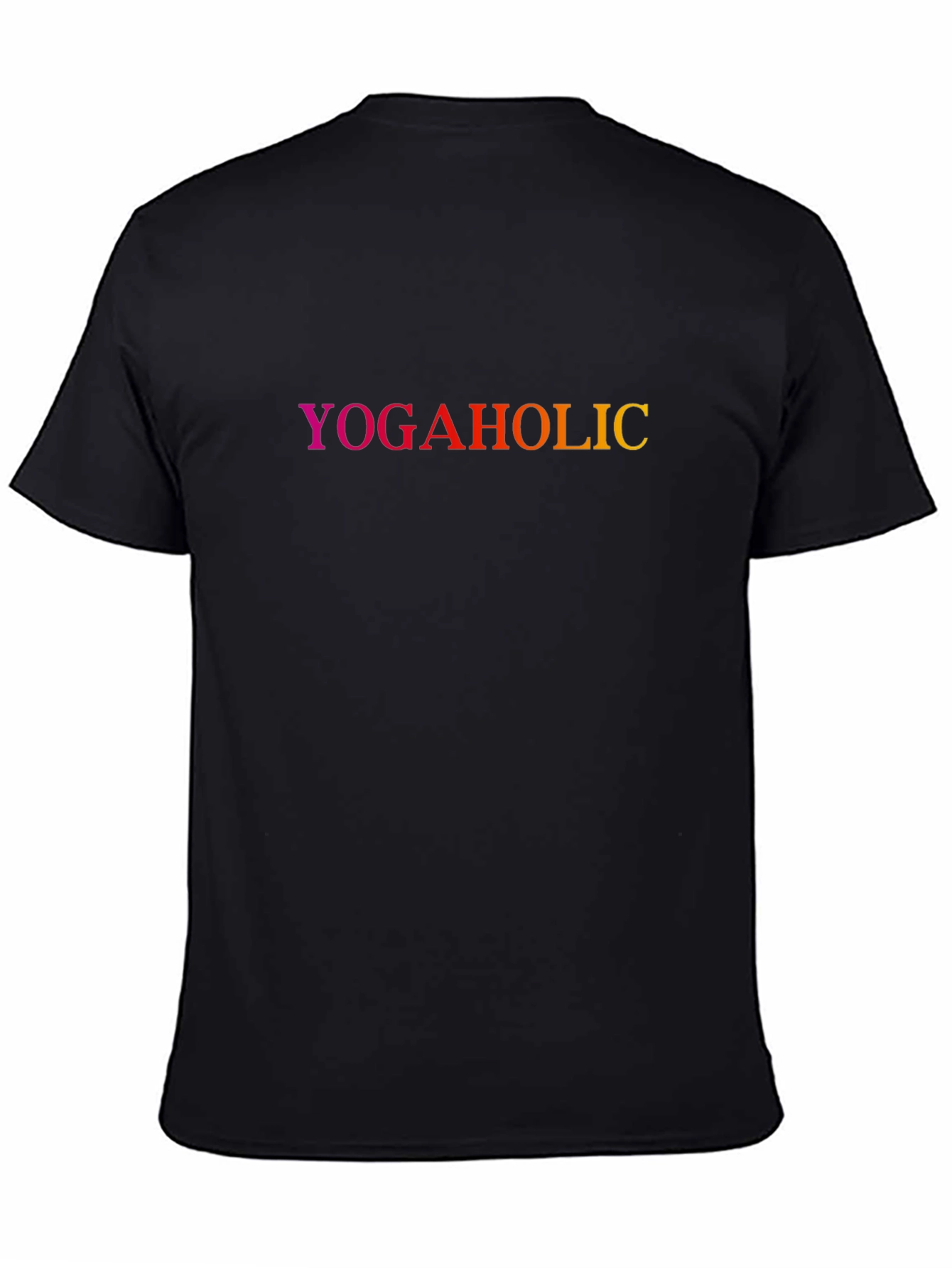 Black Yogaholic Gradient Tee - Black Cotton Blend view 4