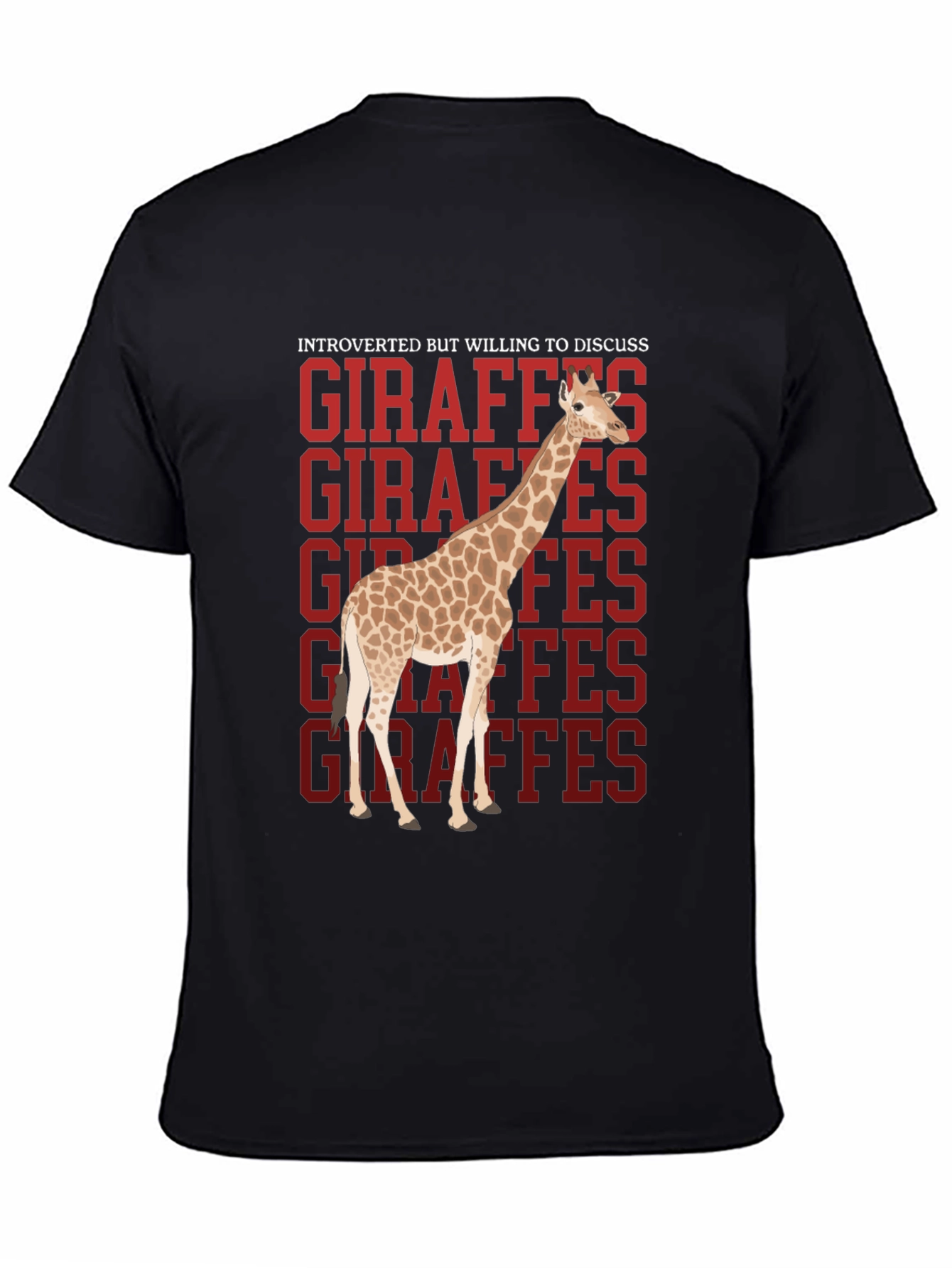 Black Introverted Giraffe T-Shirt view 4