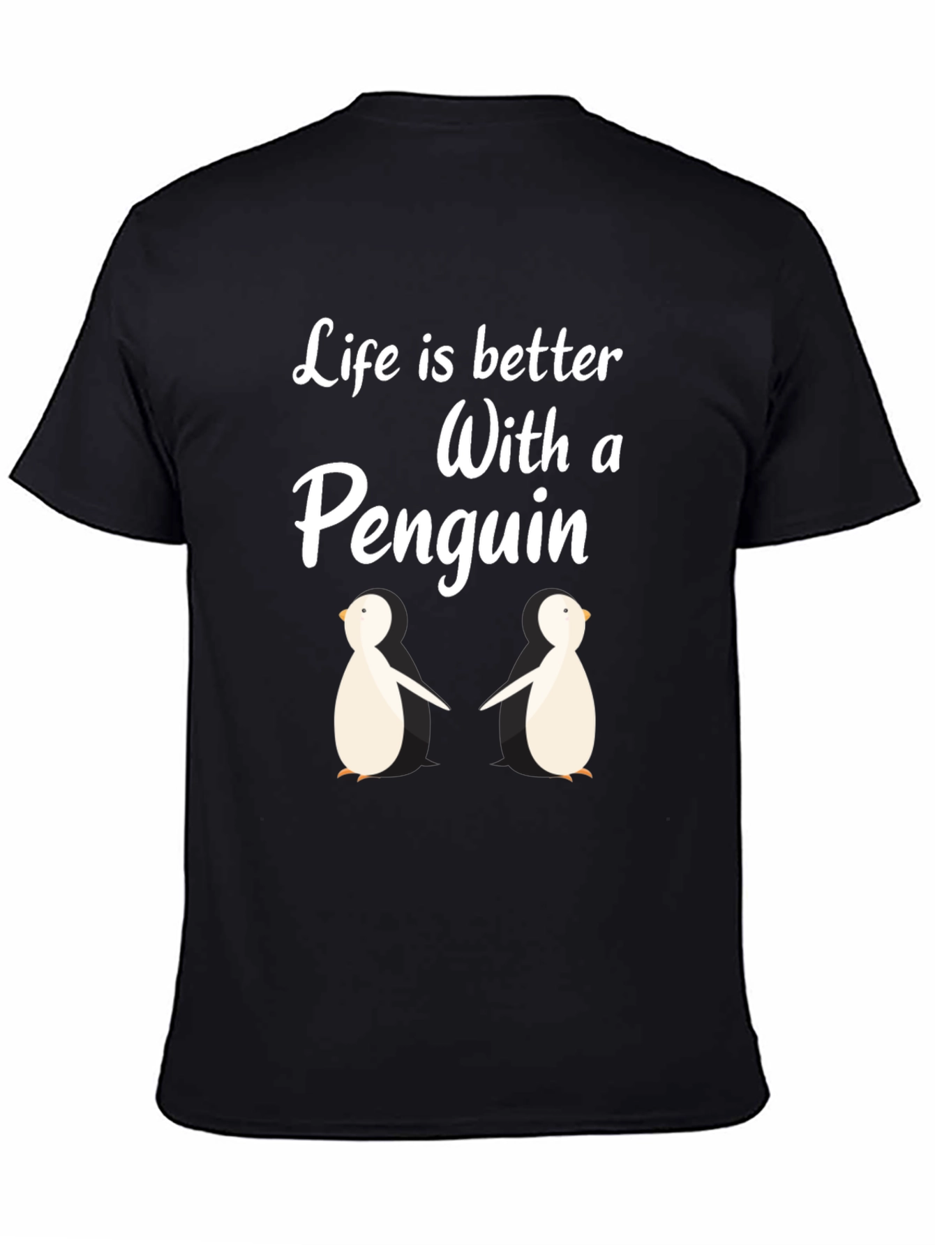 Black Penguin Life T-Shirt:  Better With Penguins! view 4