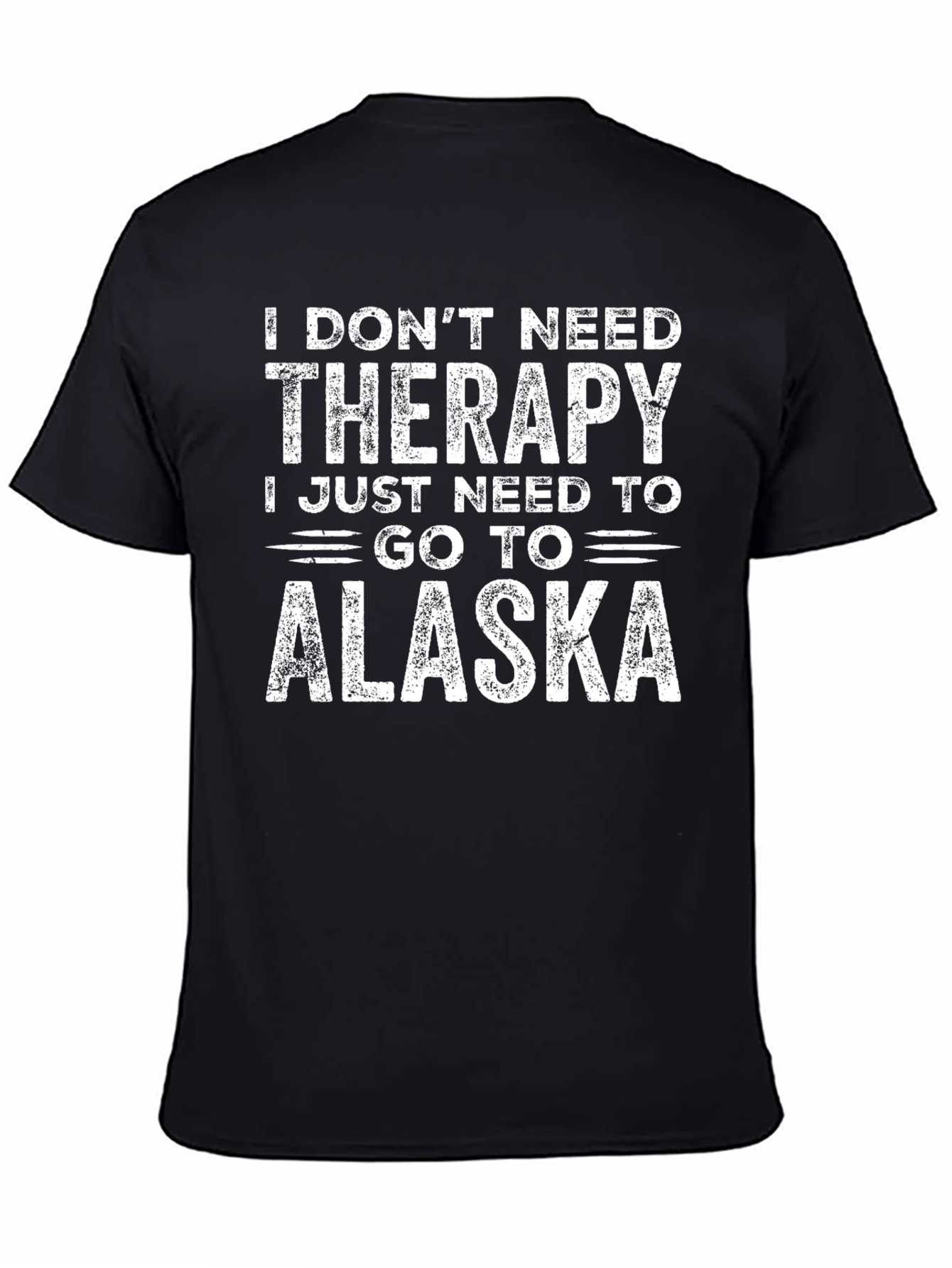Black Alaska Therapy T-Shirt: Funny Travel Tee view 4