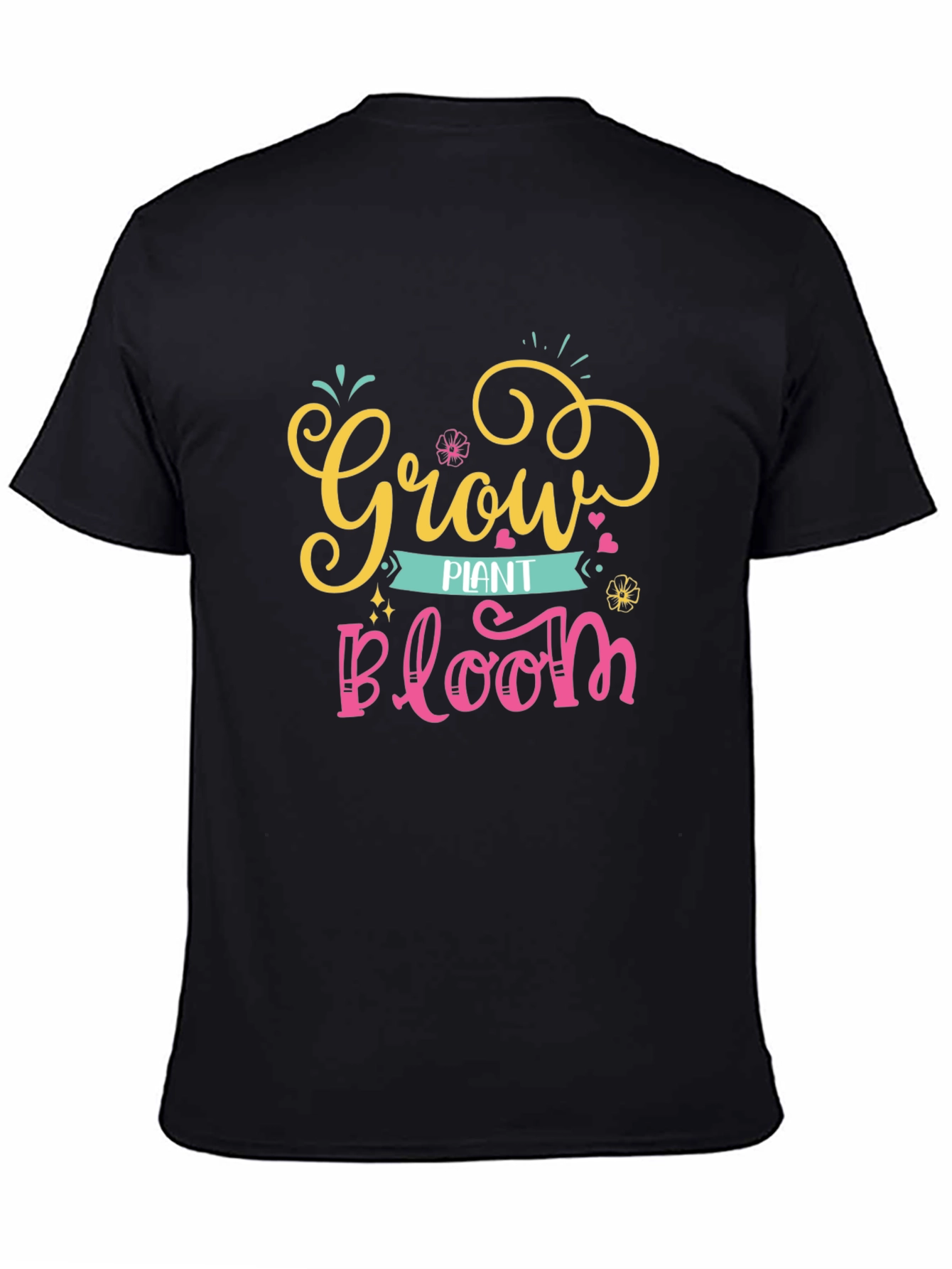 Black Grow Plant Bloom T-Shirt - Nature Lover Tee view 4
