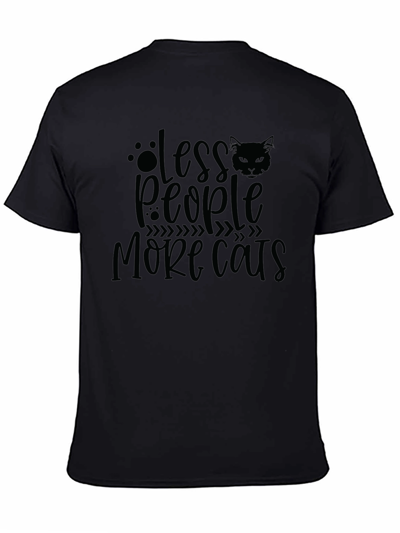 Black Less People More Cats Graphic Tee view 4