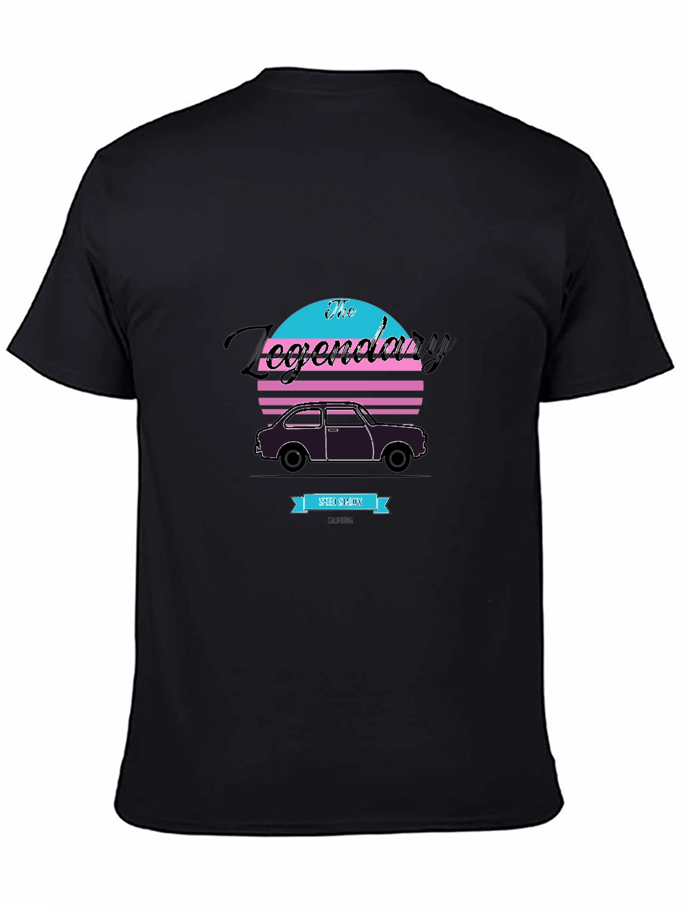Black Legendary Car Retro Graphic T-Shirt view 4