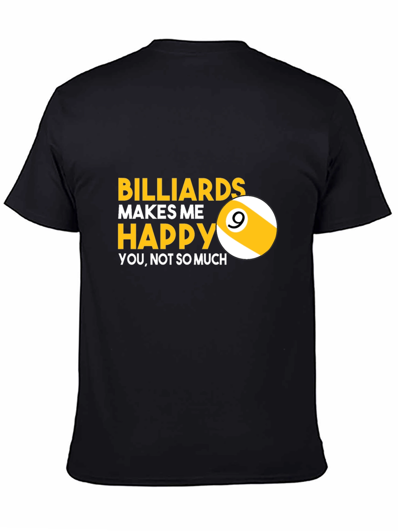 Black Billiards Makes Me Happy T-Shirt view 4