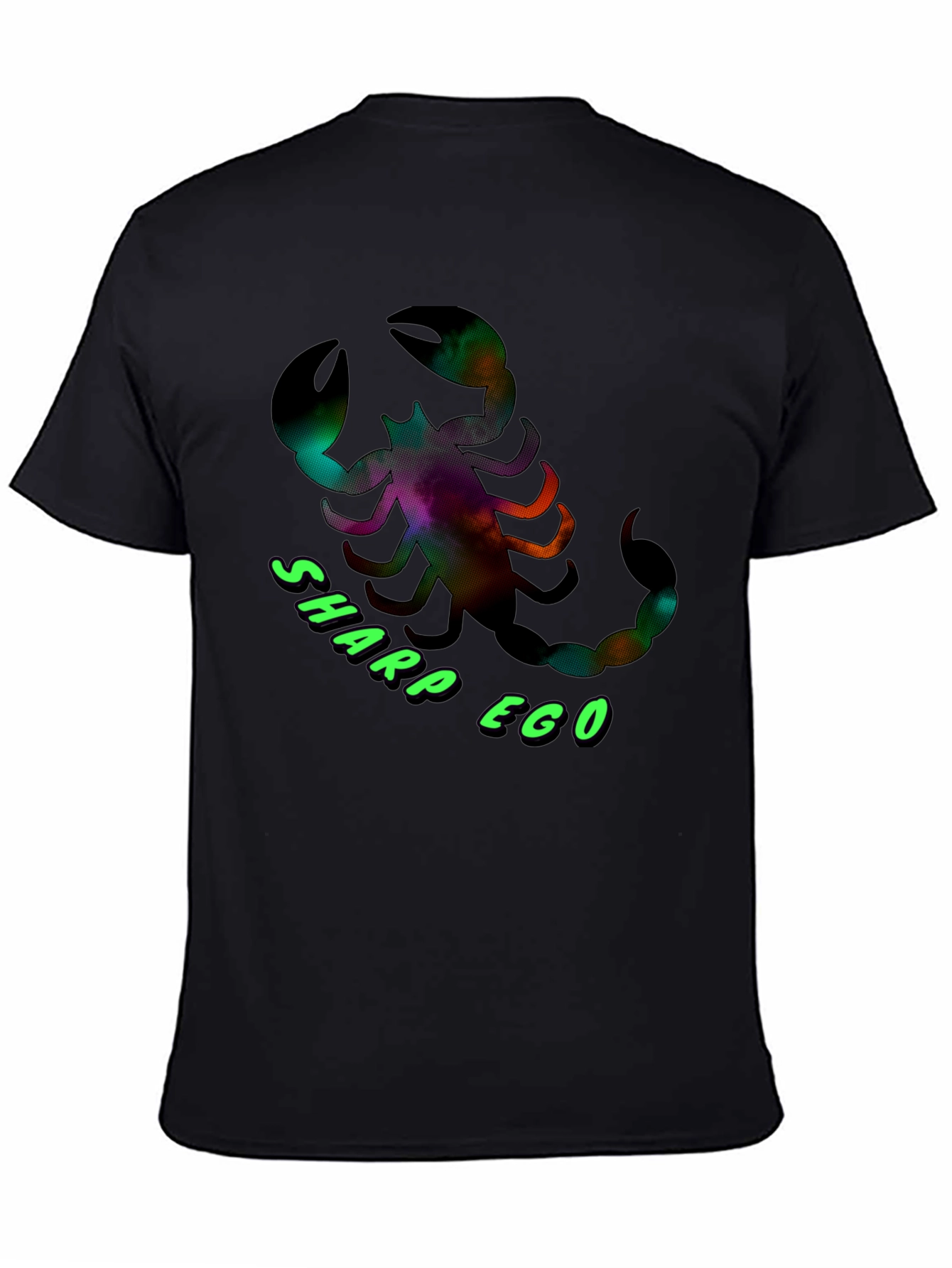 Black Sharp Ego Scorpion Graphic Tee - Black view 4