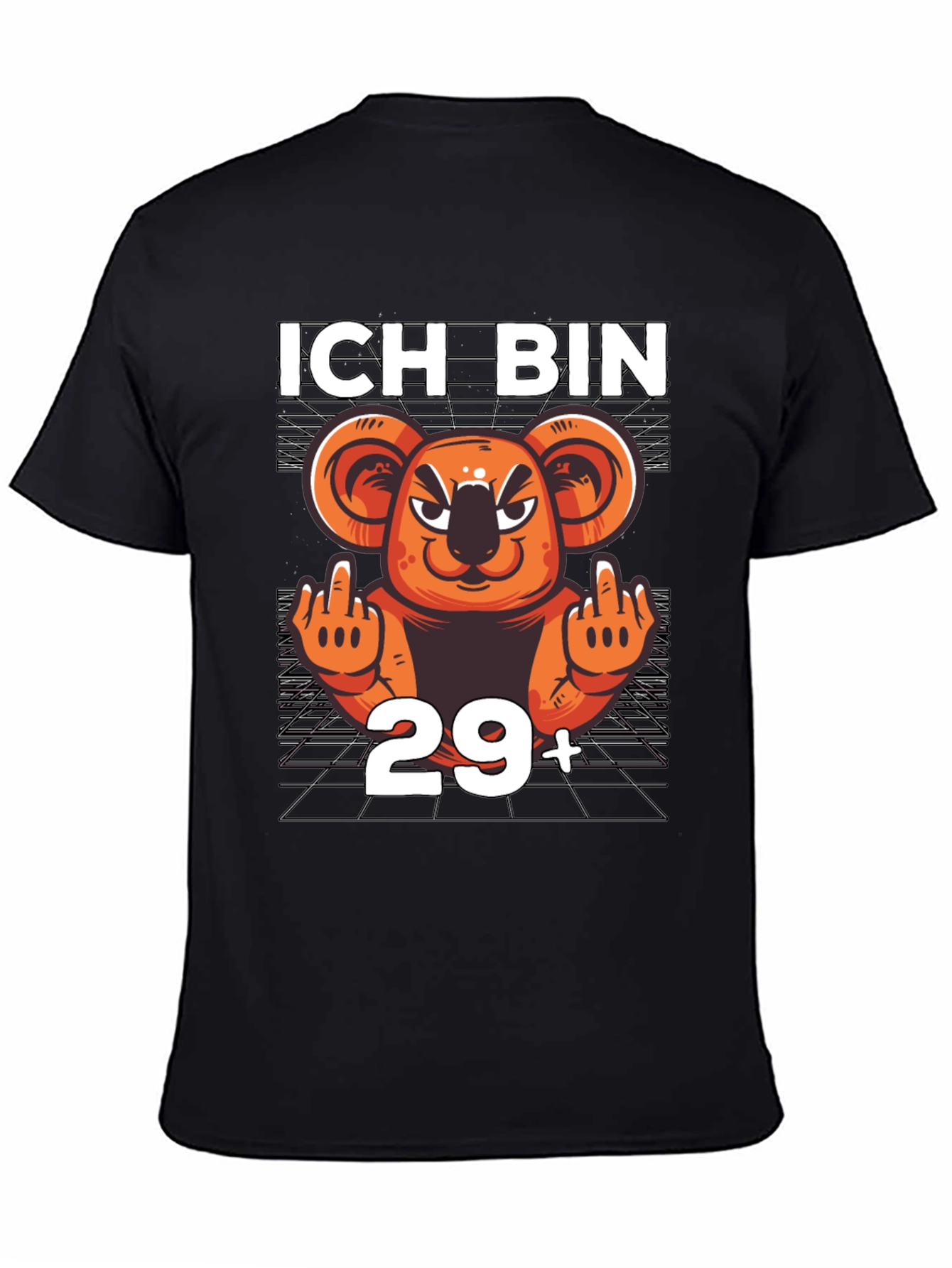 Black Ich Bin 29+ Koala T-Shirt view 4