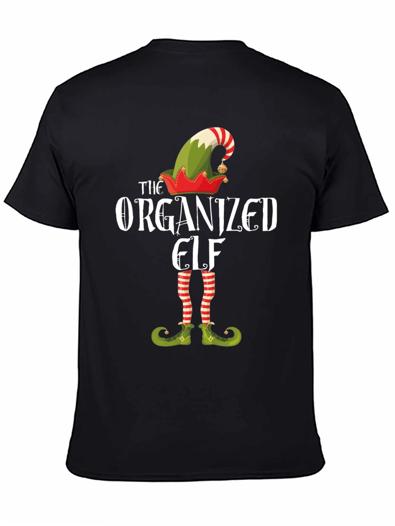 Black The Organized Elf Graphic T-Shirt view 4