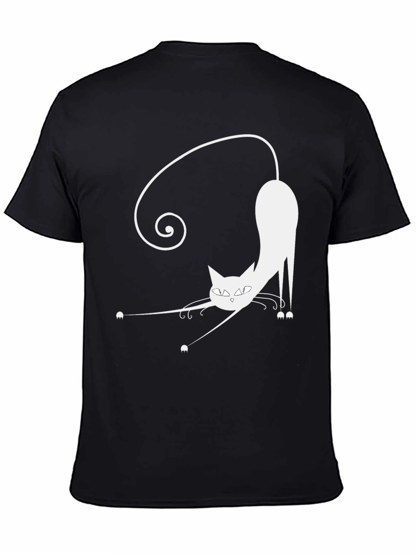 Black Funky Cat Graphic Tee - Black Cotton Blend view 4