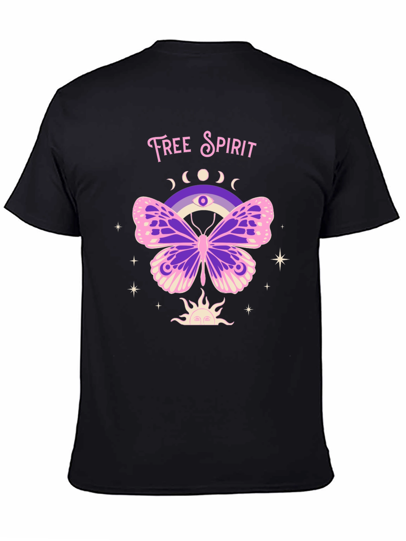 Black Free Spirit Butterfly Graphic Tee view 4