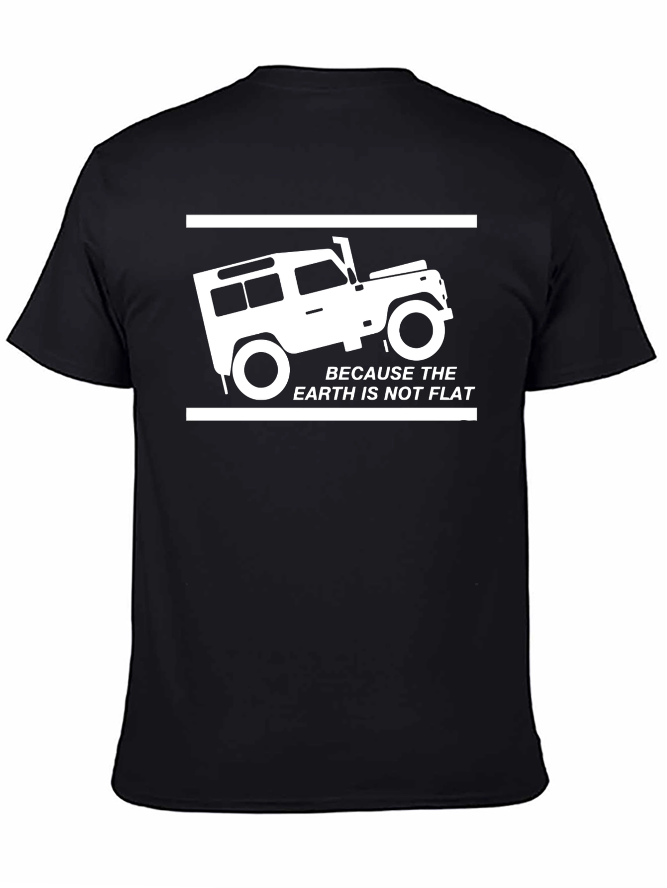 Black Earth Not Flat 4x4 Off Road T-Shirt view 4