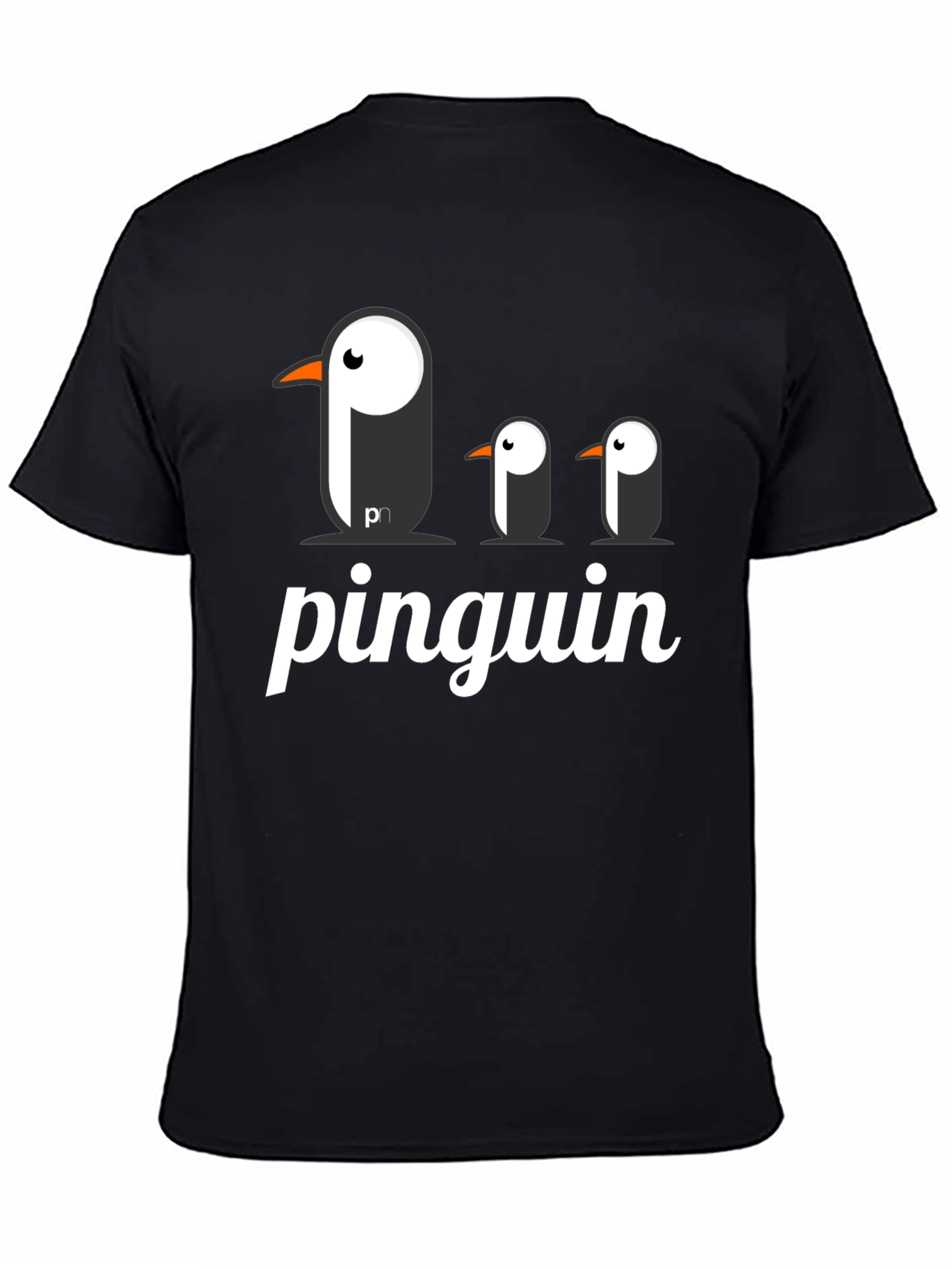 Black Pinguin Graphic T-Shirt - Black Cotton Tee view 4