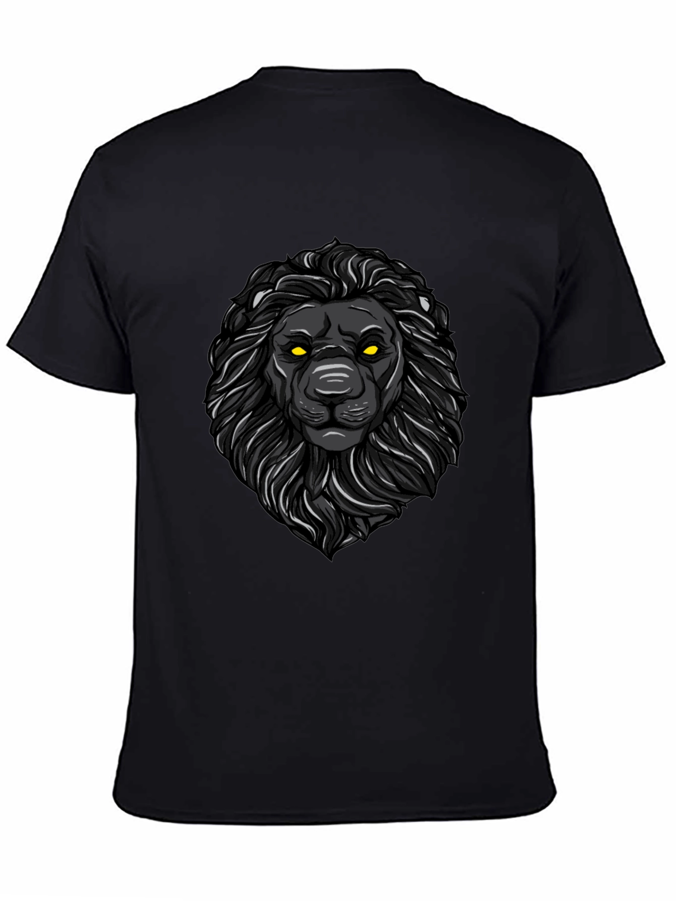 Black Black Lion Graphic Tee - Men's Stylish Crew Neck view 4