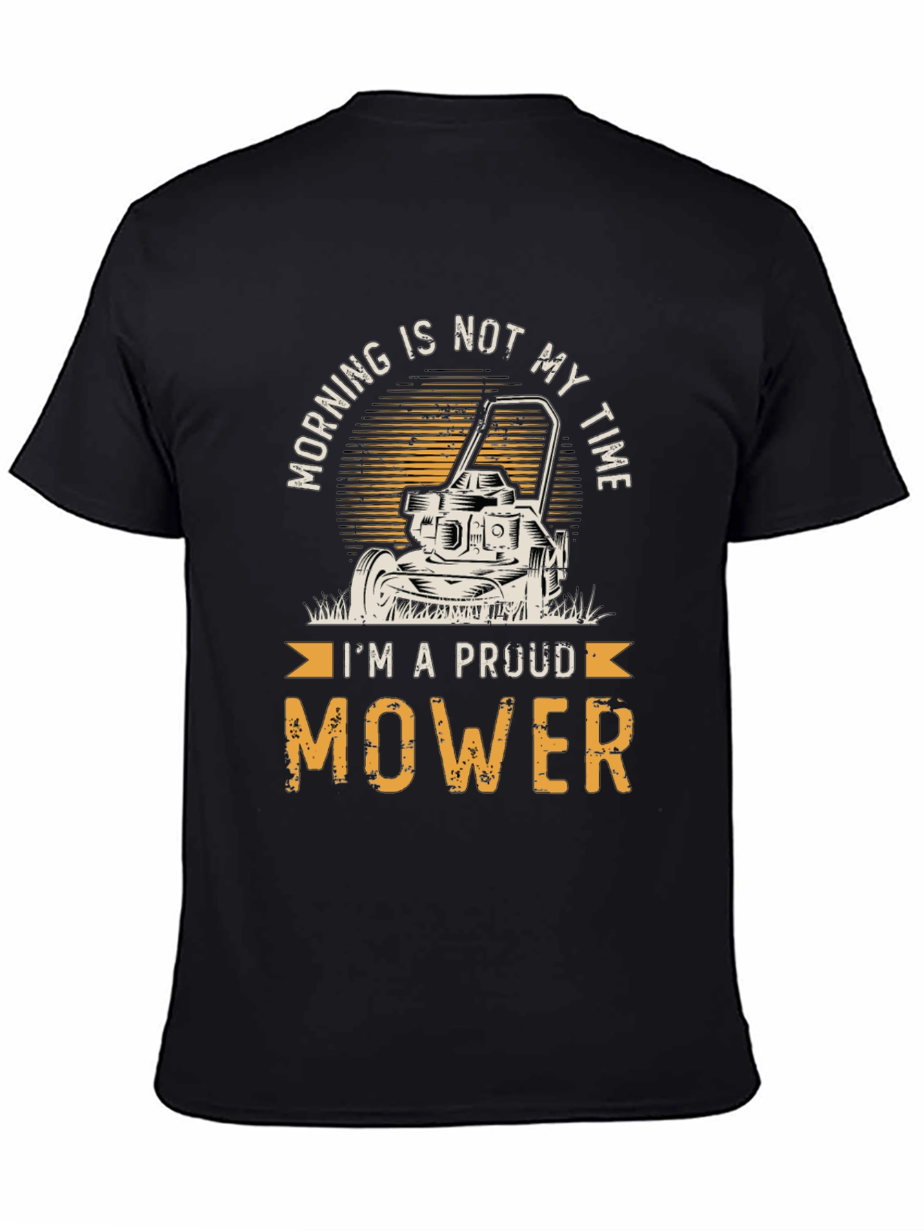 Black Proud Mower T-Shirt - Funny Landscaping Tee view 4